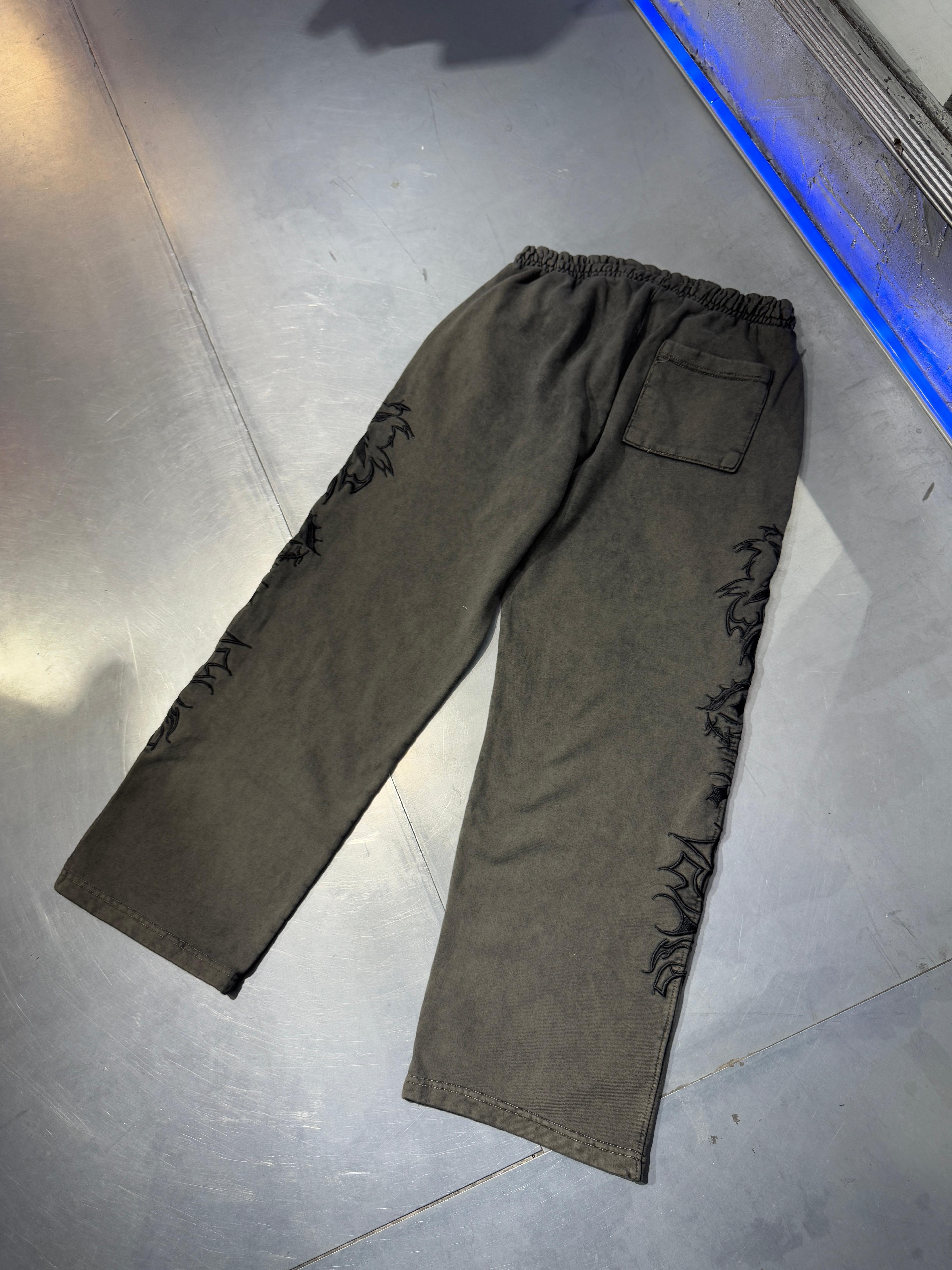 Tribal Nakışlı Acid Wash Baggy Eşofman