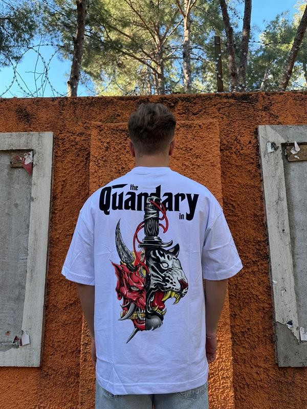 The Quandary Oversize T-Shirt - BEYAZ