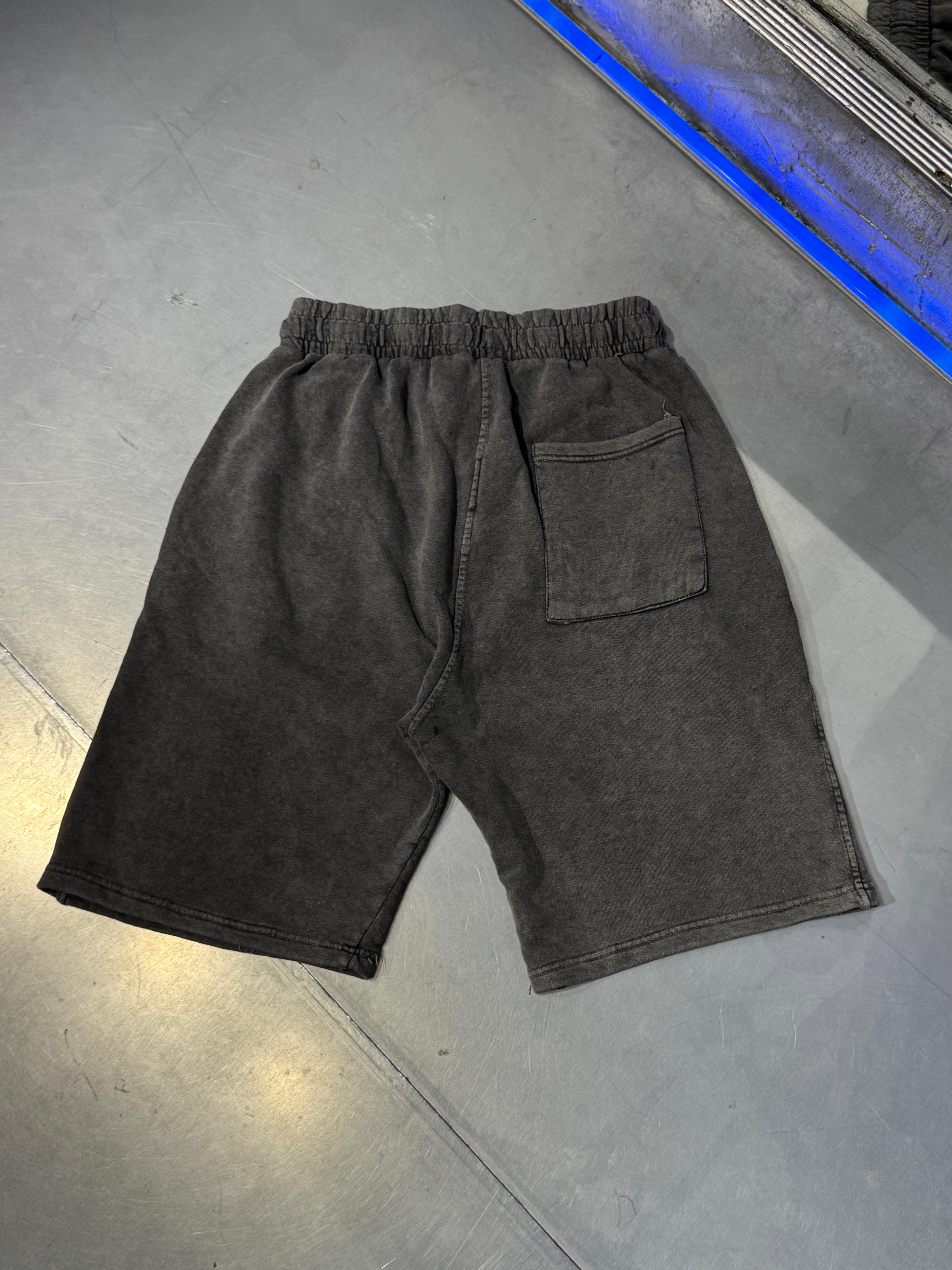 3 İplik Acid Wash Shadow Şort