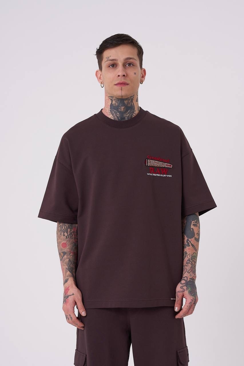 Raw Crossbreed Oversize  T-Shirt - Oak Coffie