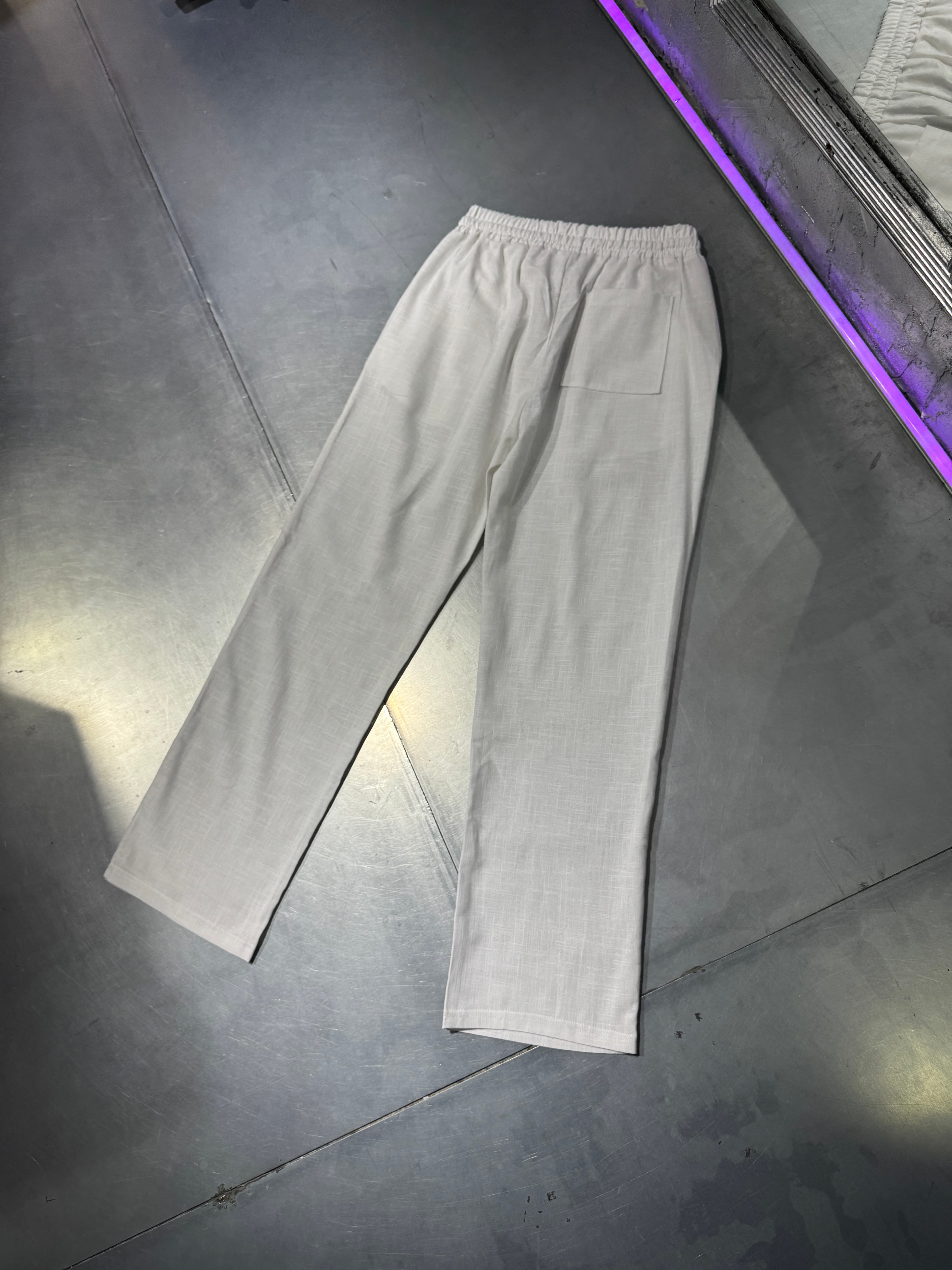 Old Money Basic Keten Baggy Pants