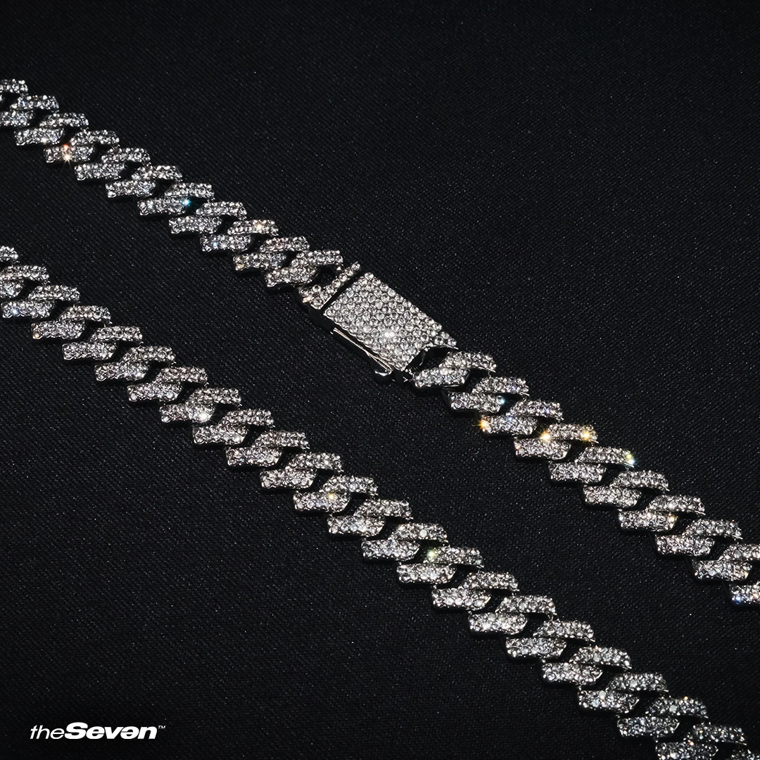 Iced Out 10mm 50cm Prong Chain Kolye