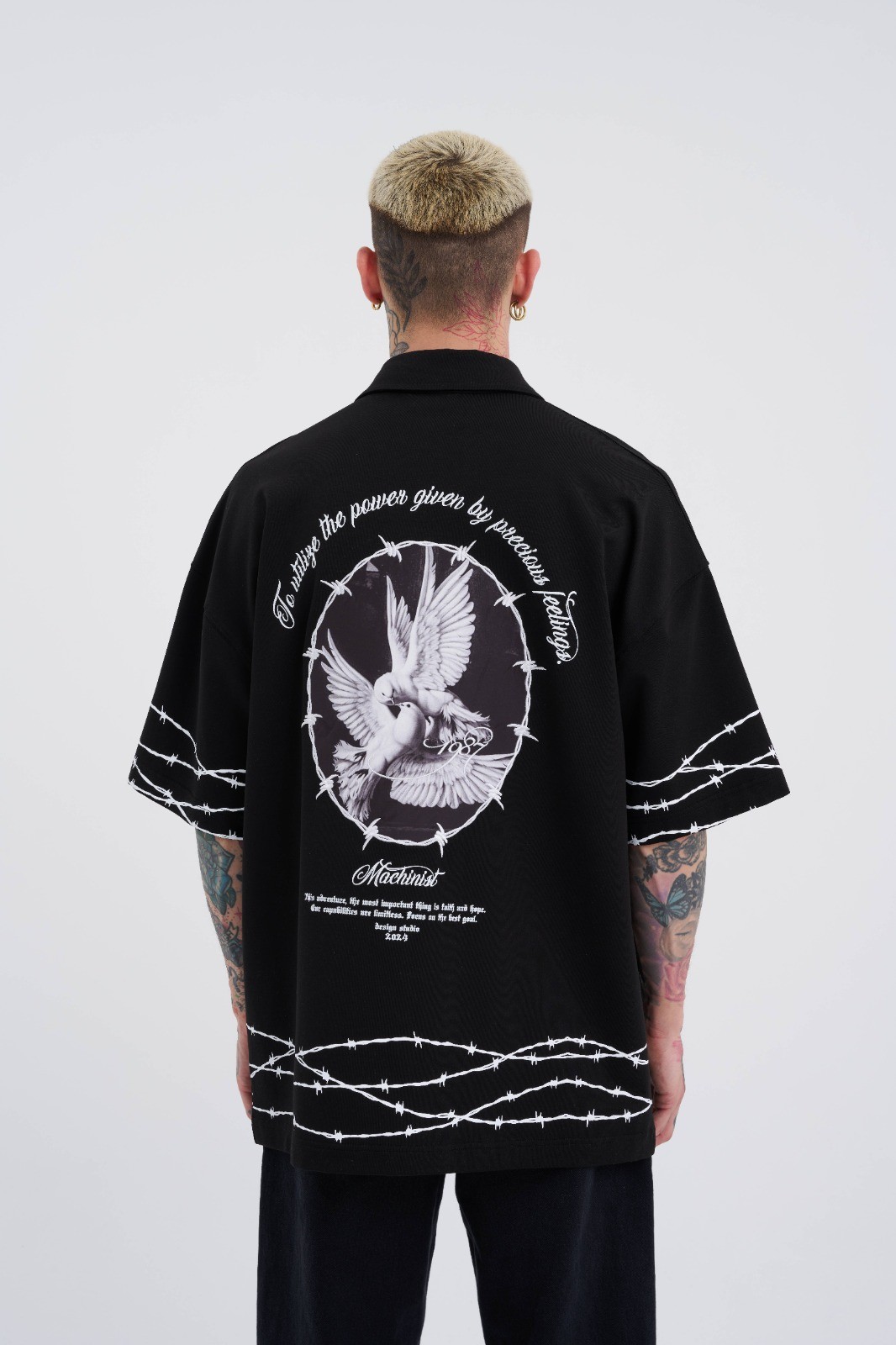 Barbed Wire Printed Polo T-Shirt