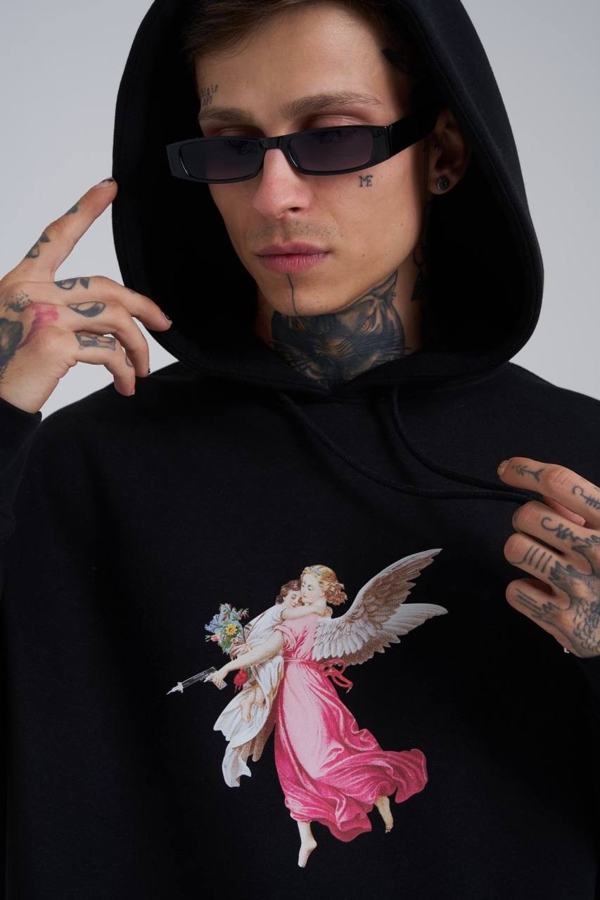 Hero Angel Şardonlu Hoodie