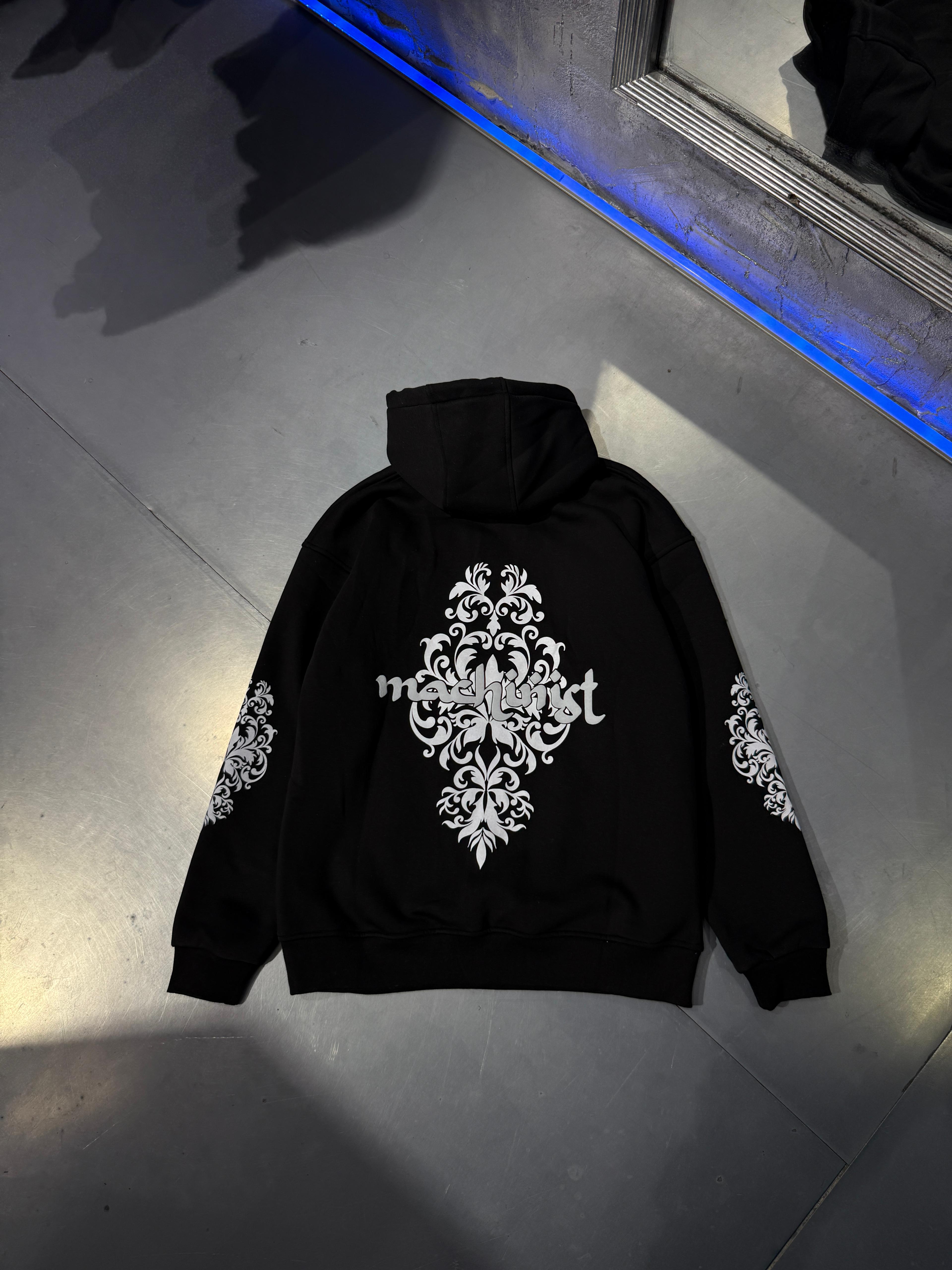 Ethnic Printed Hoodie Şardonlu