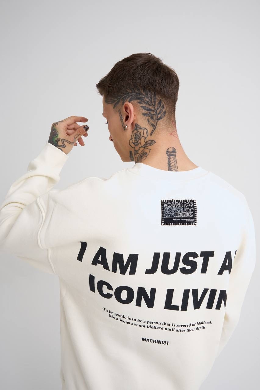 l'AM JUST AN. ICON LIVIN ŞARDONLU SWEATSHİRT