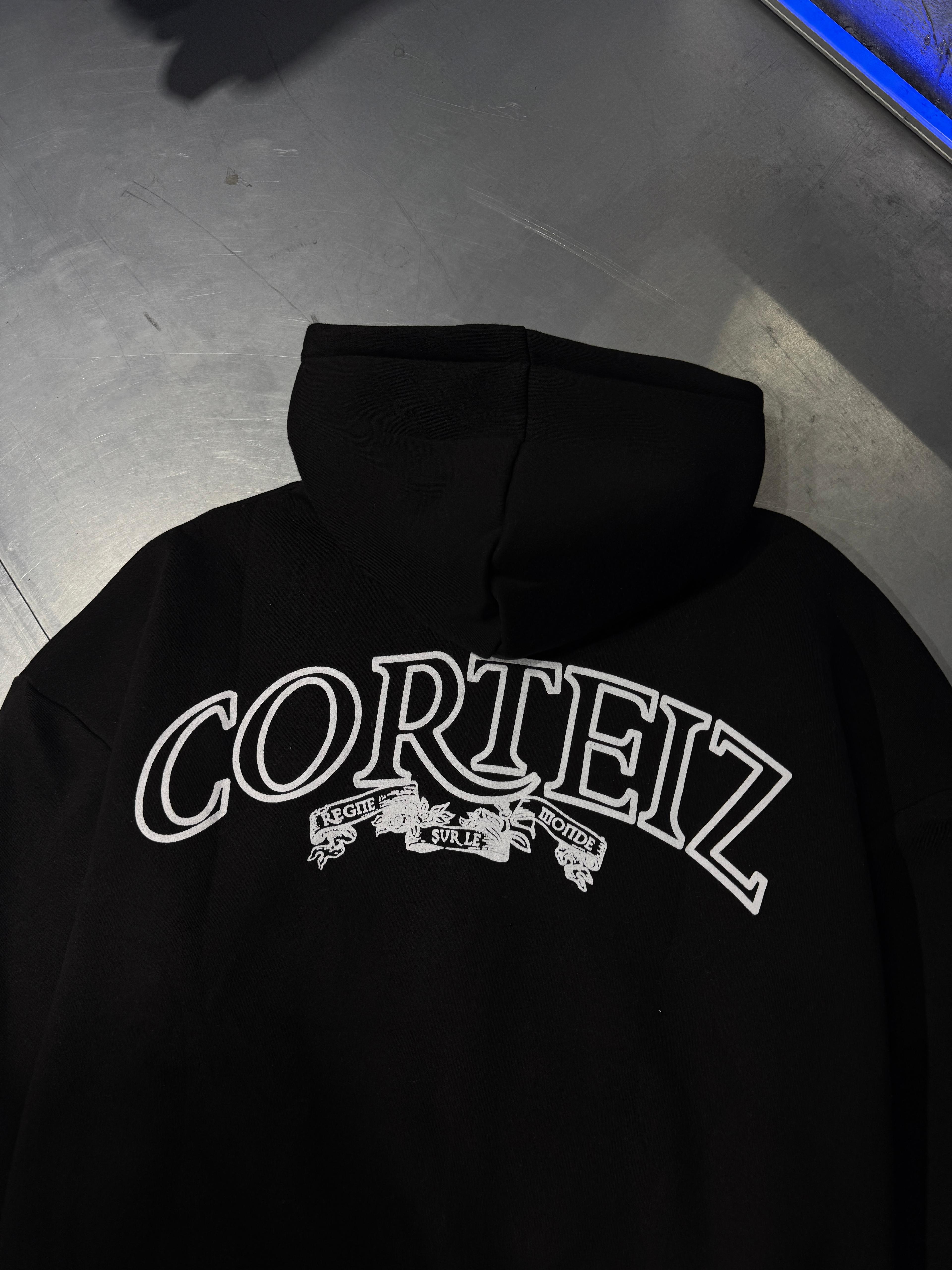 Oversize Corteiz Zip Hoodie Şardonlu