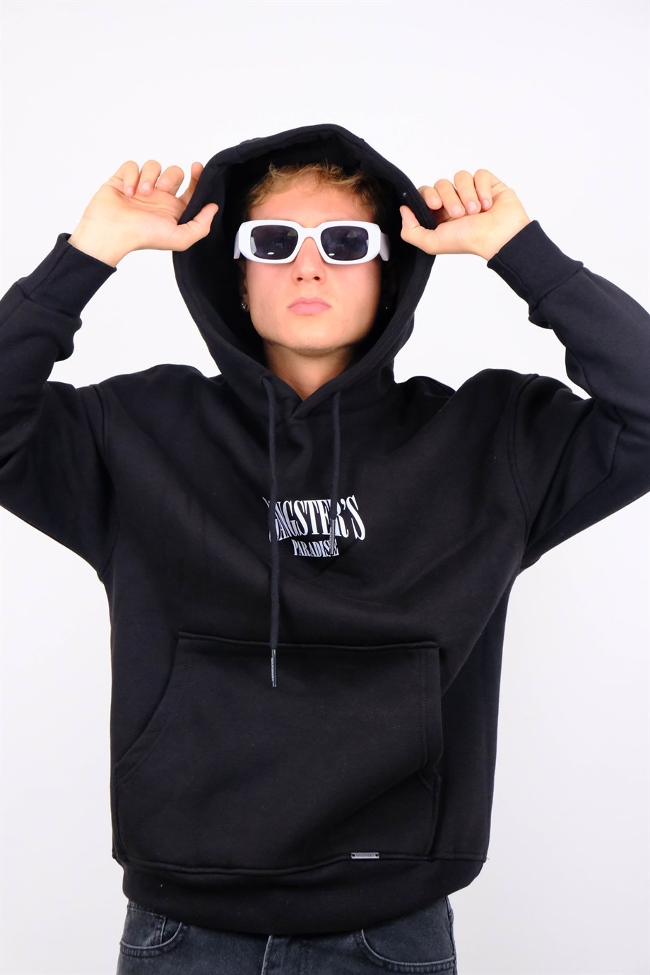 Oversize Gangster's Hoodie Siyah