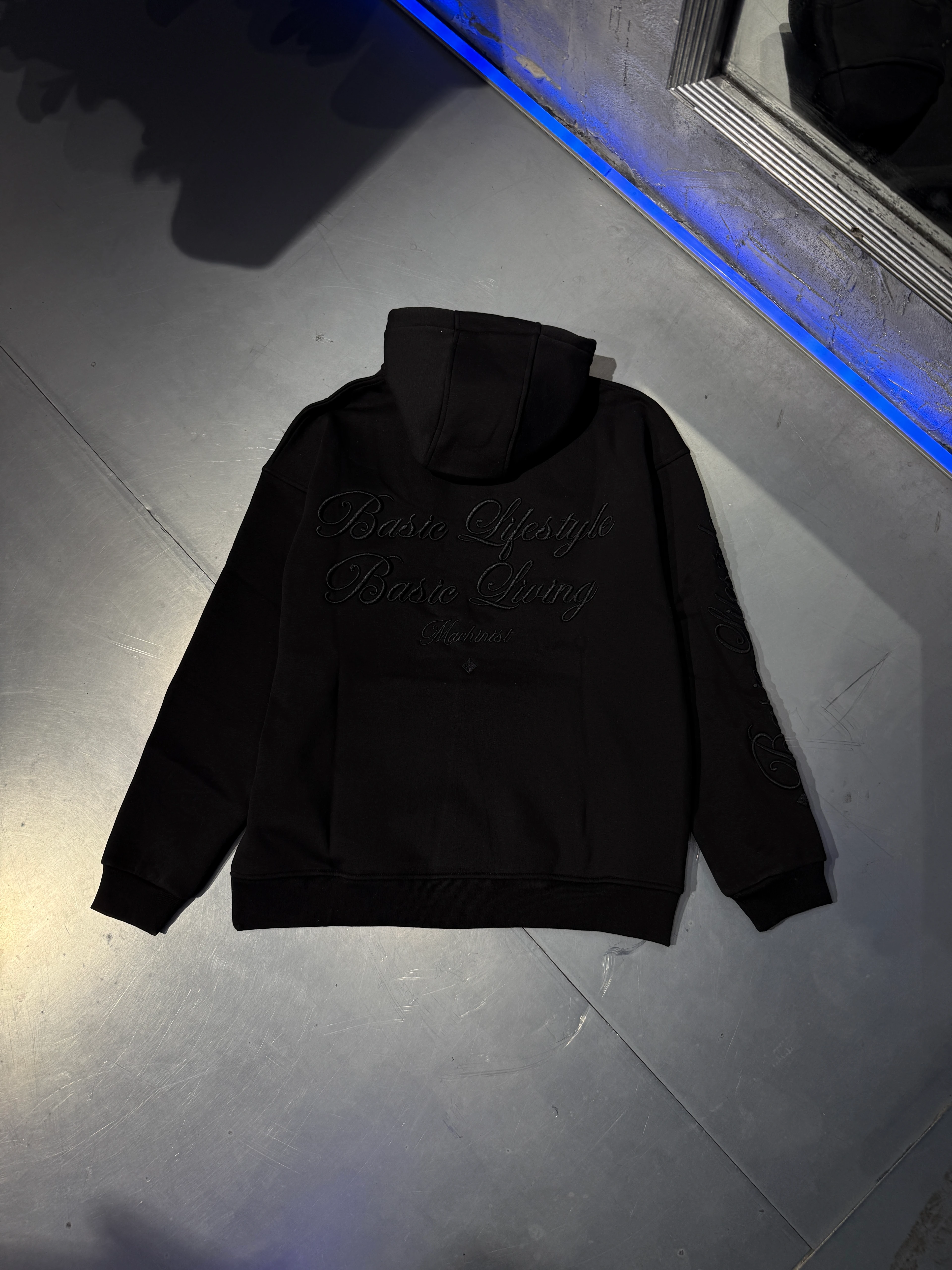 Handwriting Embroidered Hoodie Şardonlu