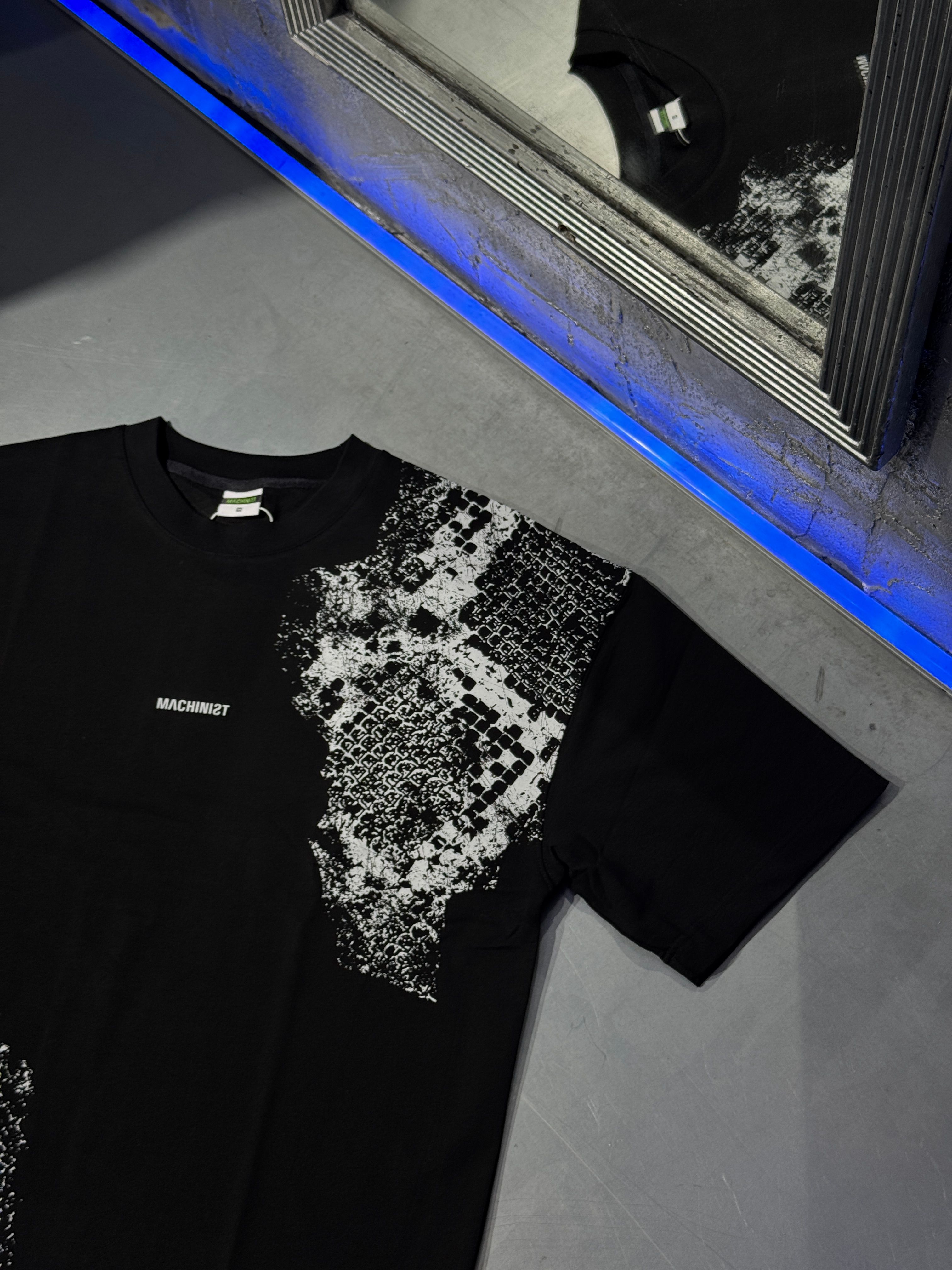 Crocodile Printed Oversize T-Shirt Siyah