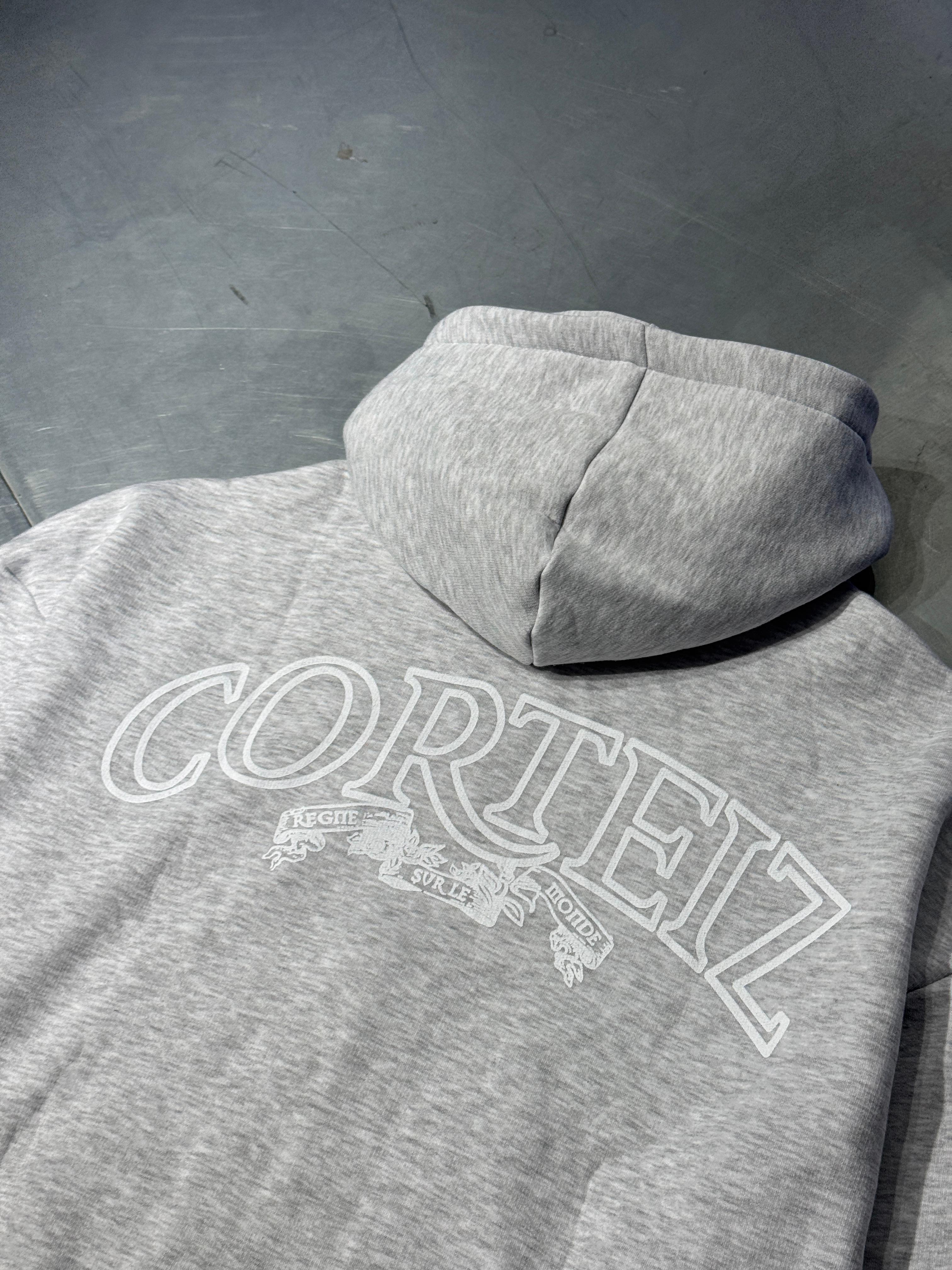 Oversize Corteiz Zip Hoodie Şardonlu - Grimenaj