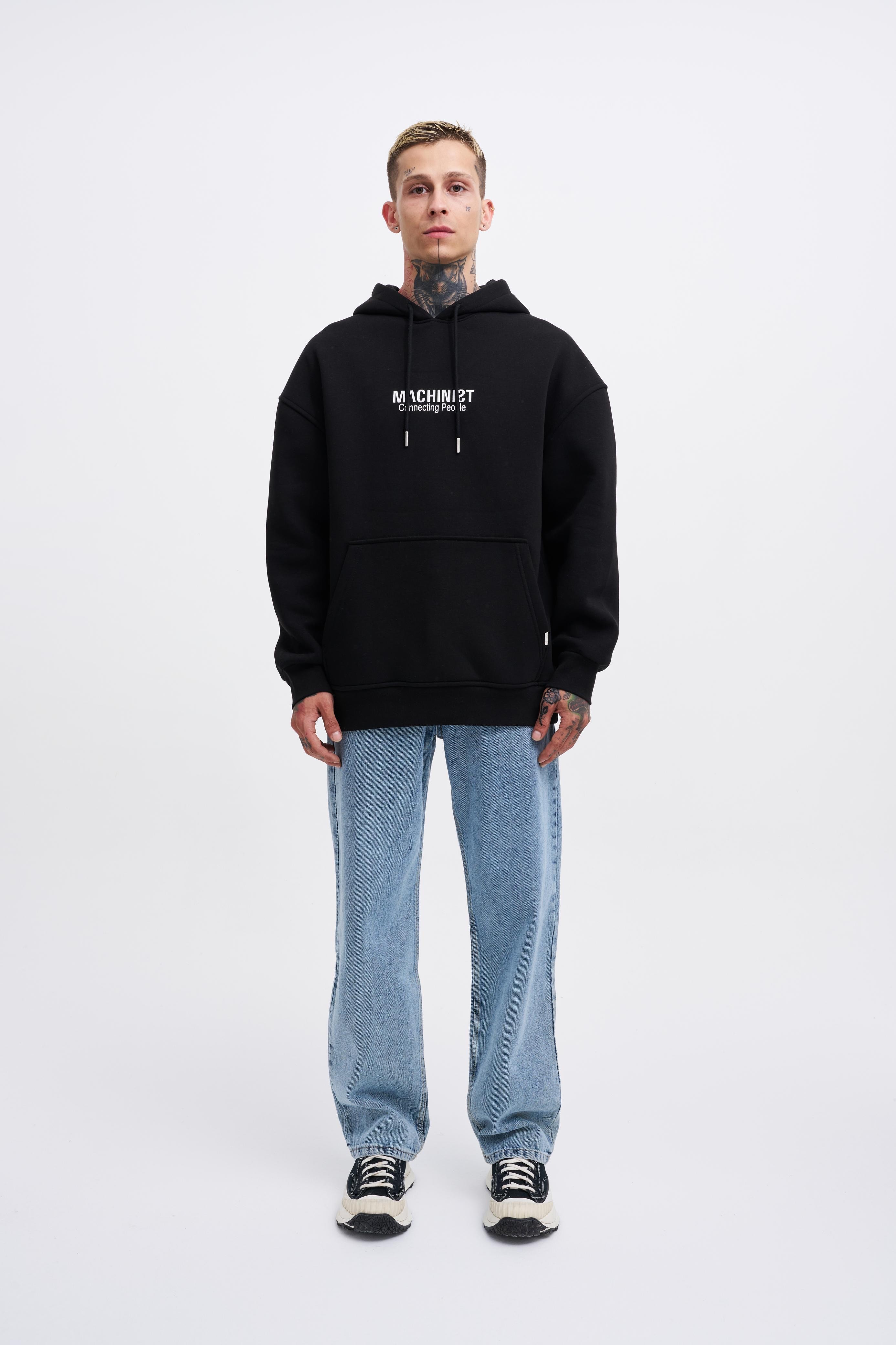 Connecting People Oversize Şardonlu Hoodie