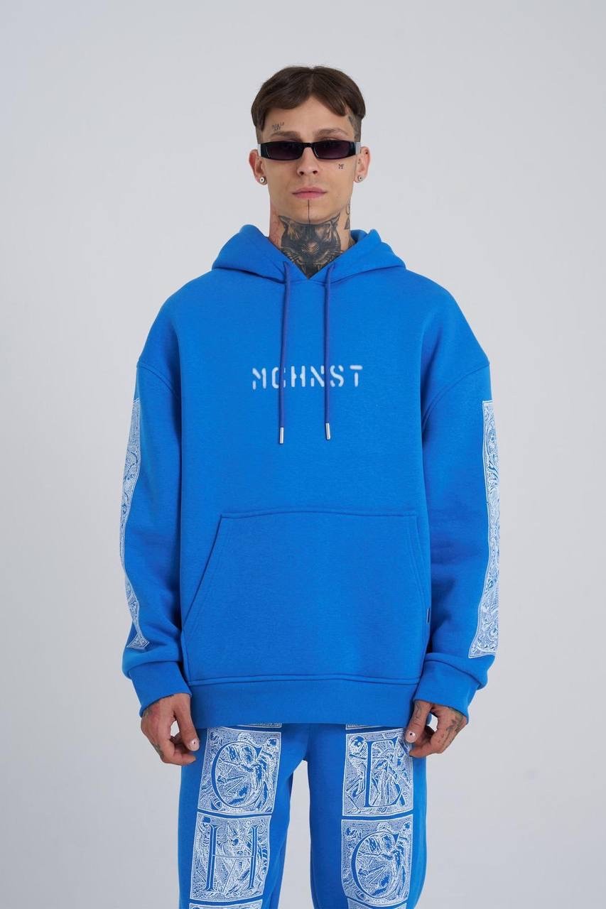 Mchnst Secret Şardonlu Hoodie - Saks Mavi