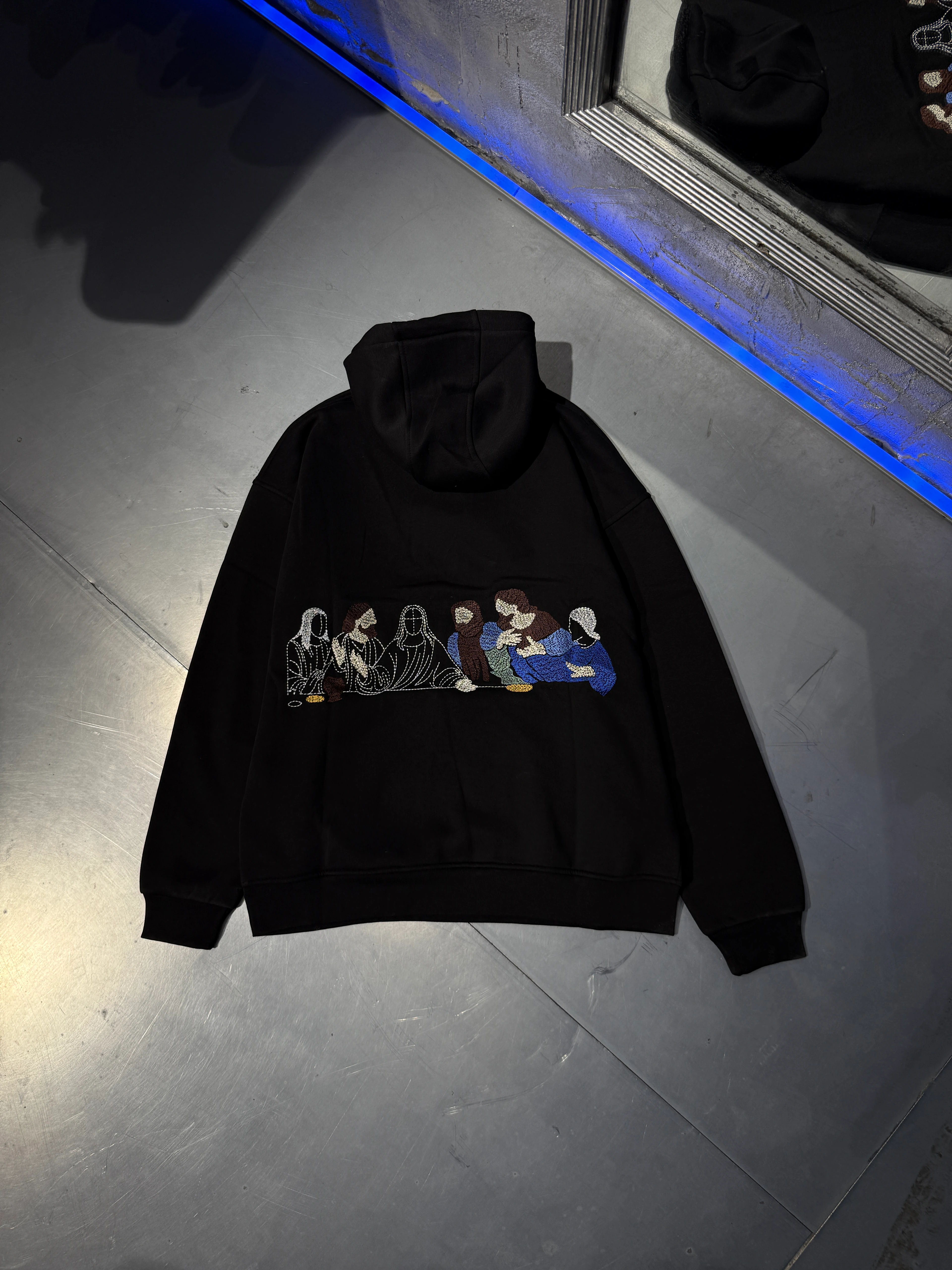 The Last Supper Hoodie Şardonlu - Siyah