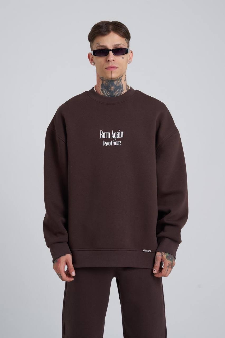 Beyond Future Şardonlu Sweatshirt - Kahverengi