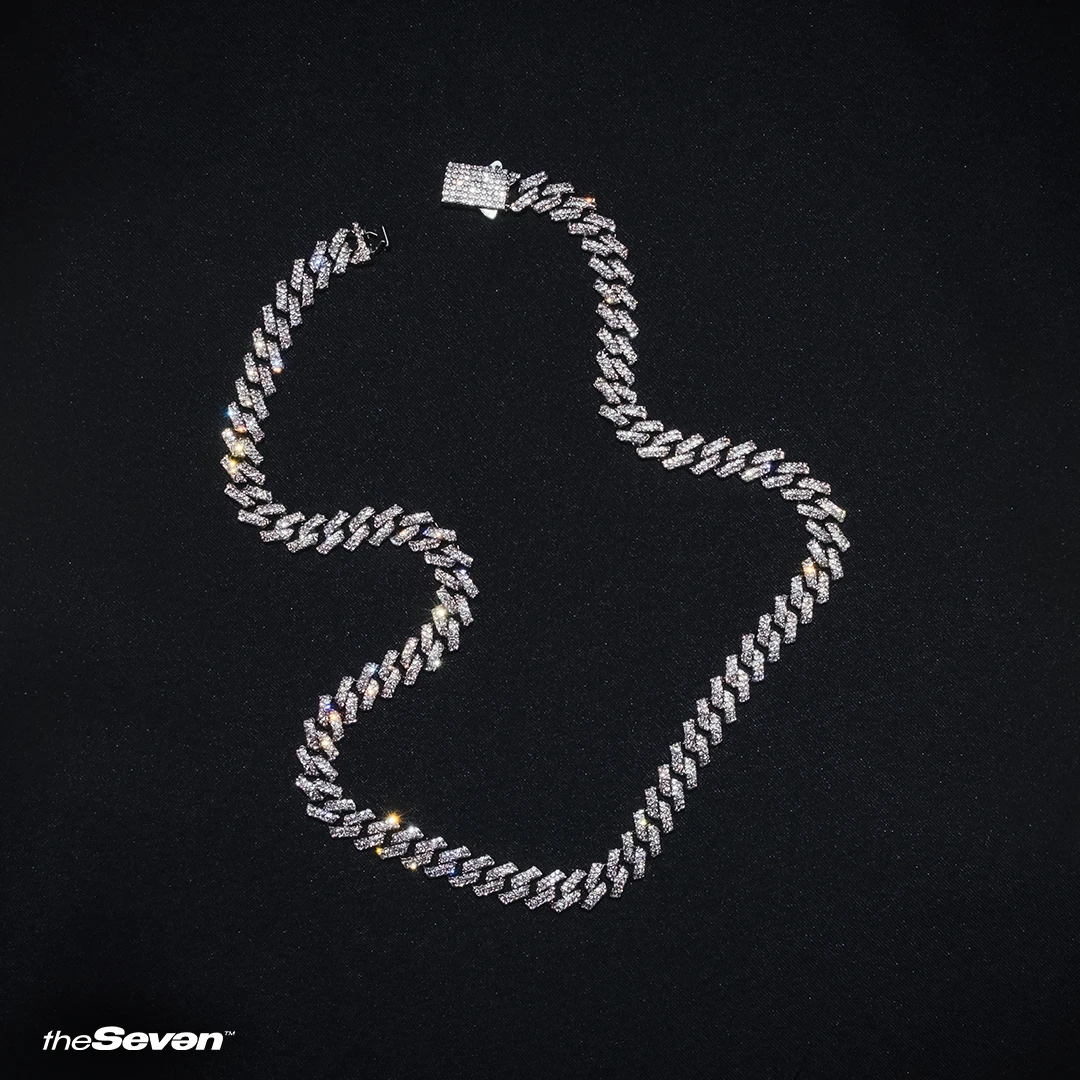 Iced Out 10mm 50cm Prong Chain Kolye