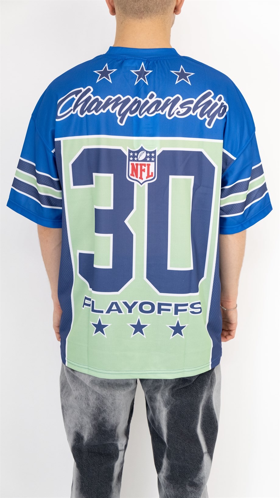 Oversize Old School Conference 30 Jersey - MAVİ