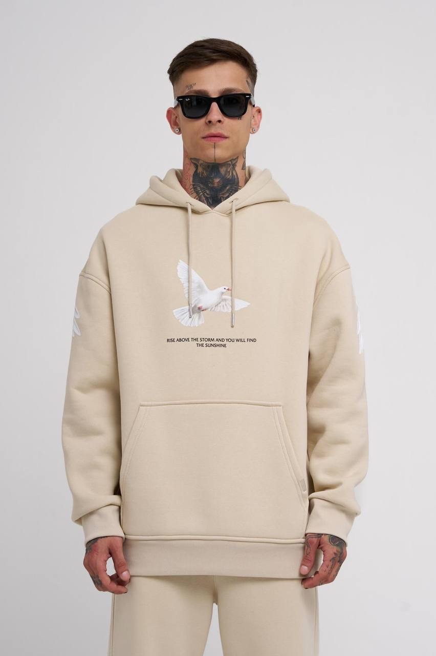 OVERSIZE RISE ABOVE PRINTED HOODIES