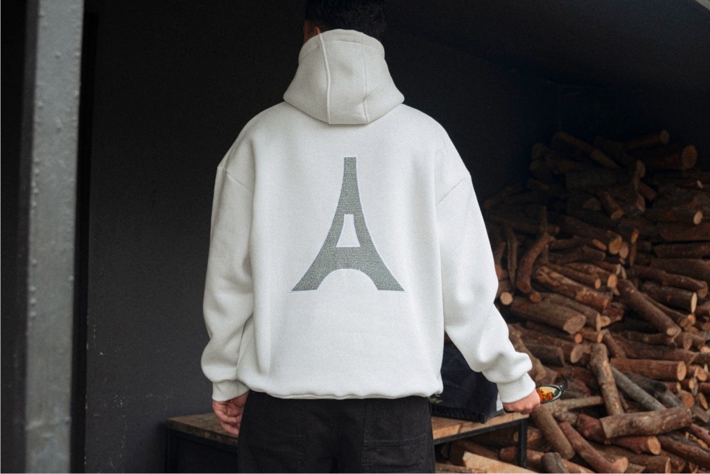 Shining Eiffel Tower Taşlı Oversize Hoodie