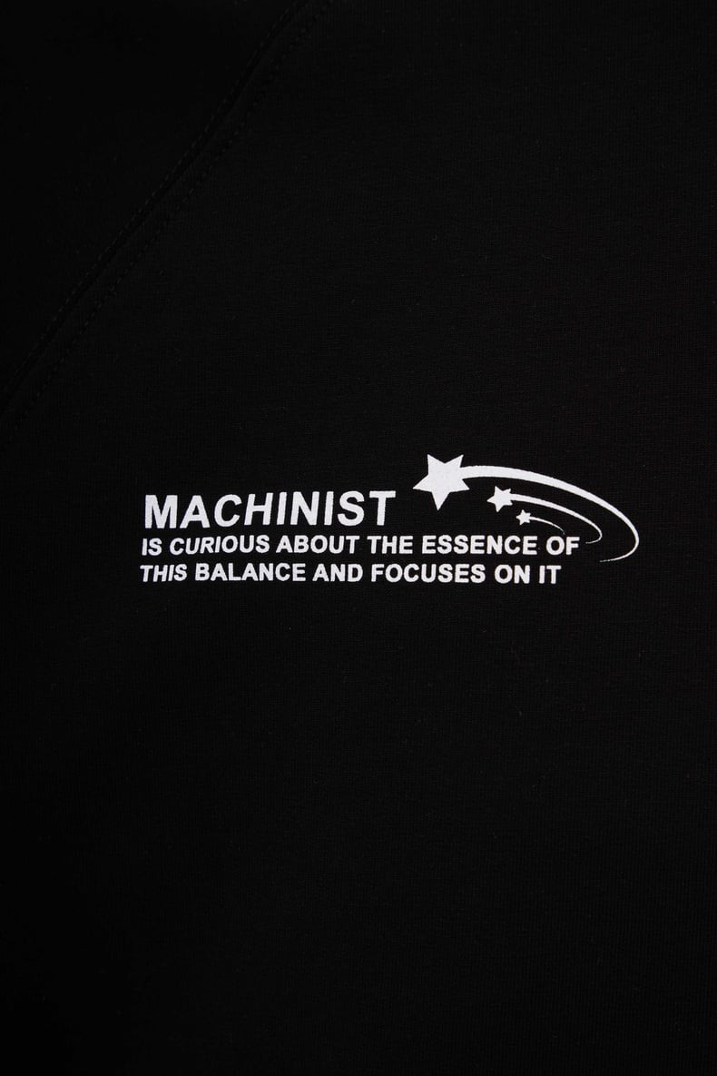Slogan Printed Raglan Oversize T-Shirt Siyah