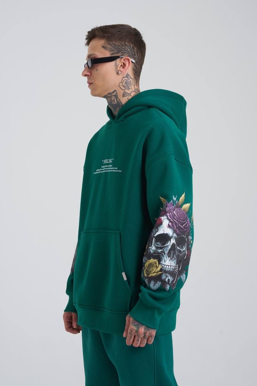 Feeling Skull Şardonlu Hoodie