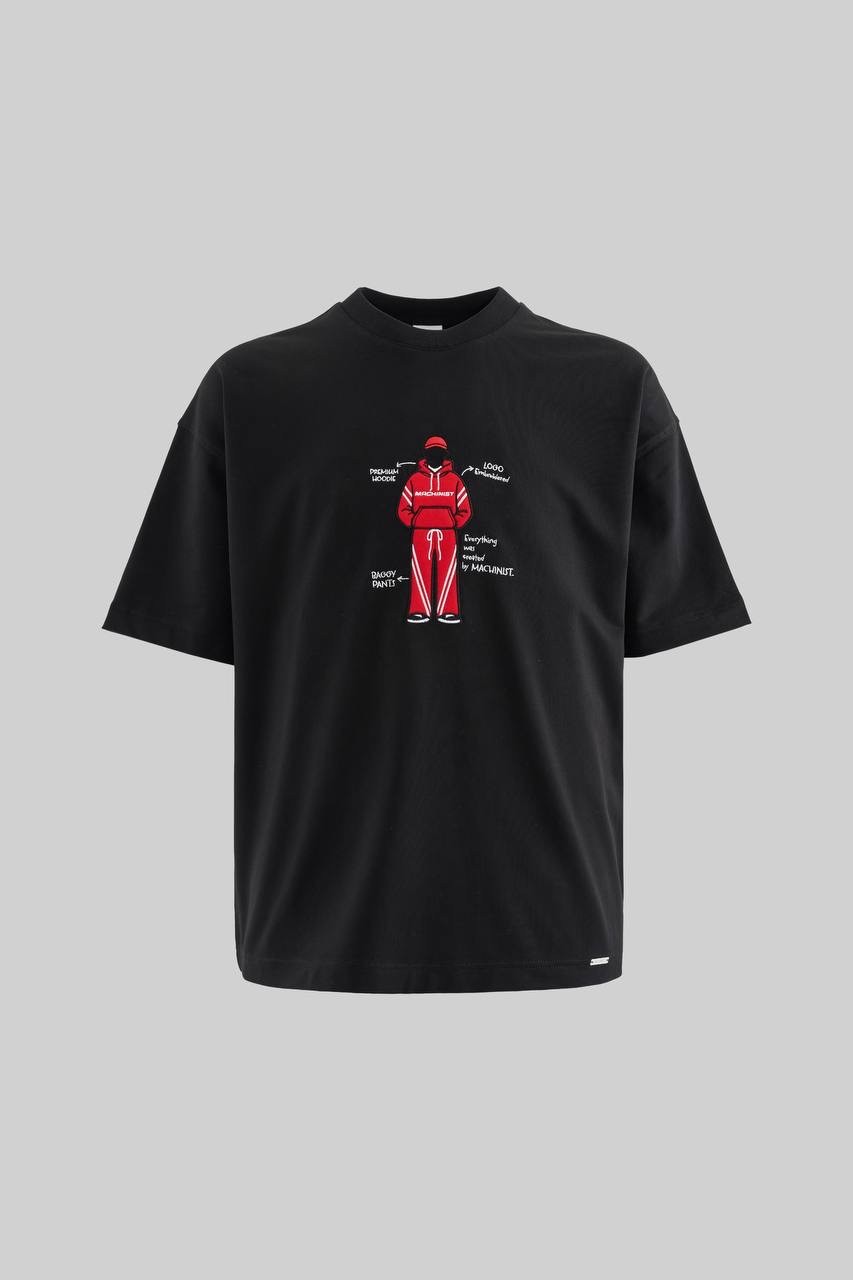 Figure Embroidered Oversize T-Shirt