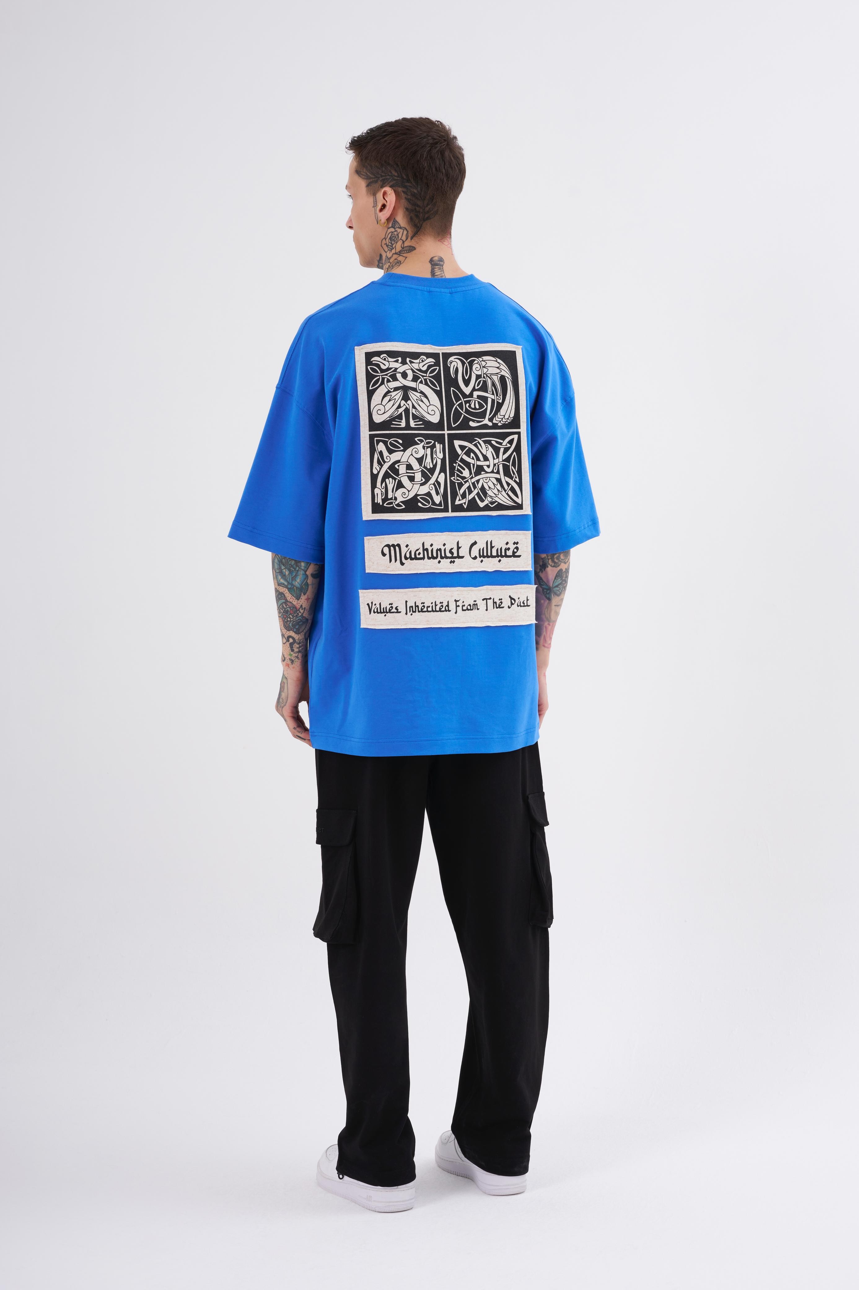 Ethnic Print and Applique Oversize T-Shirt