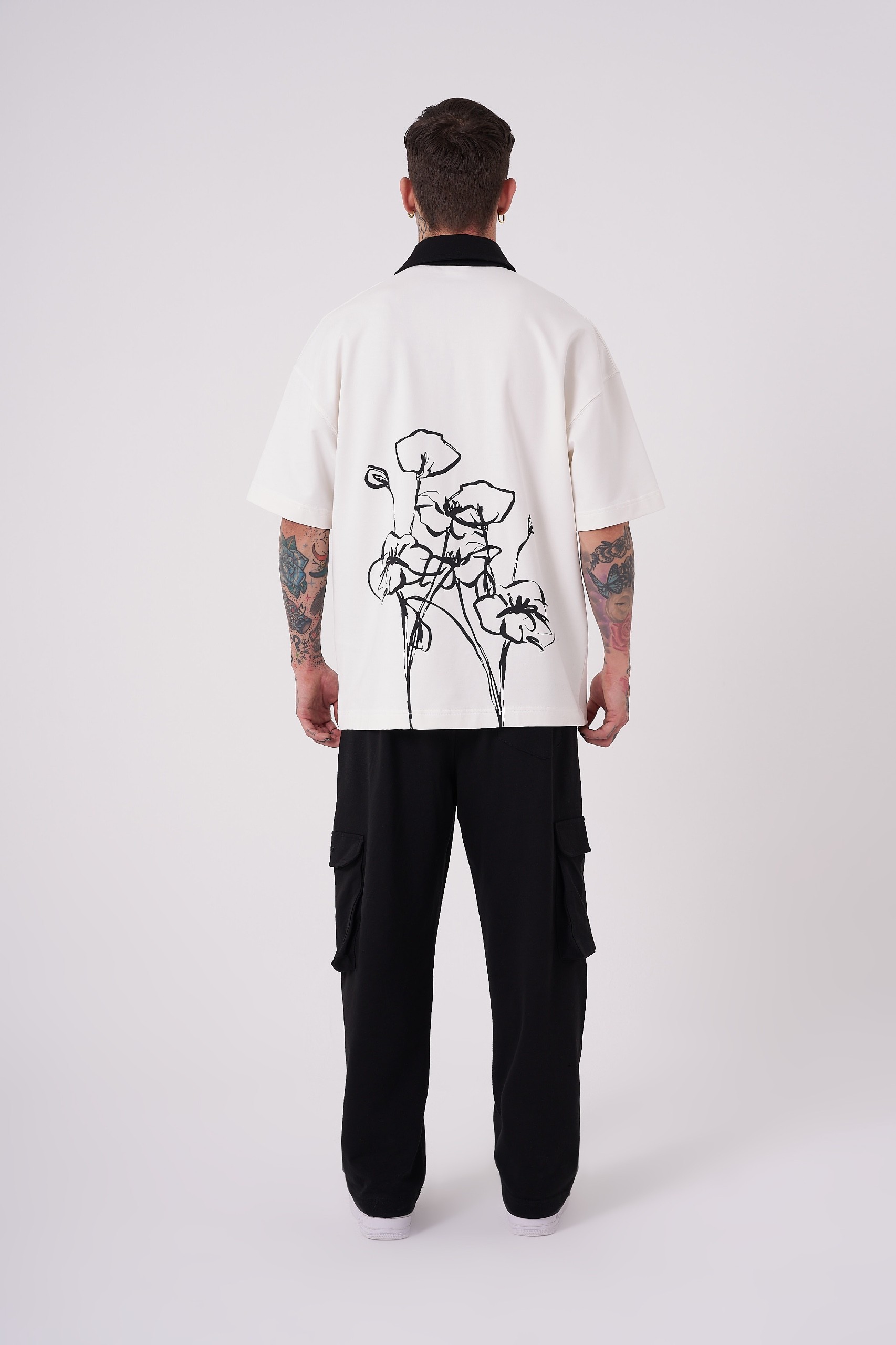 Flower Printed Oversize Polo