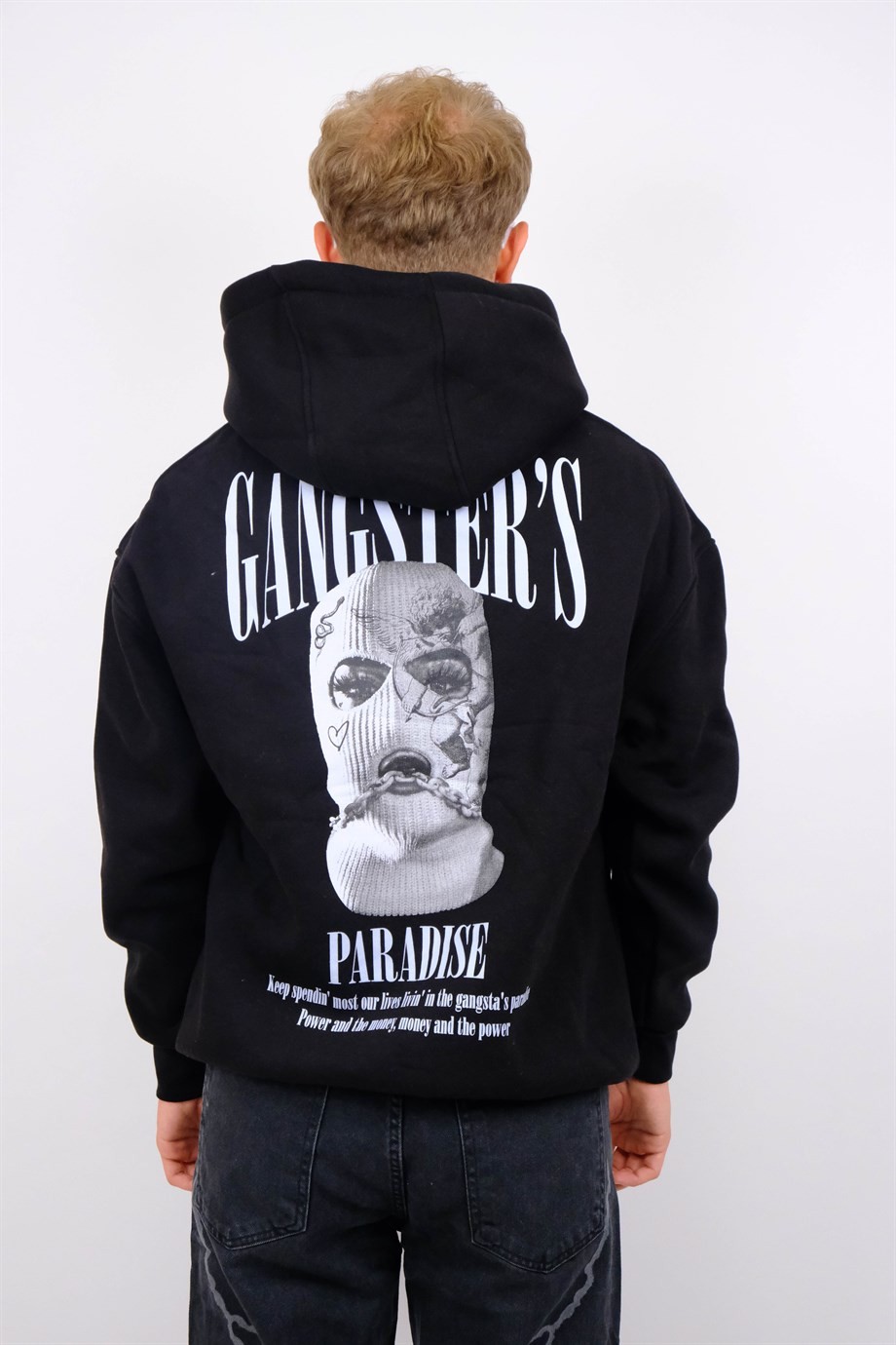 Oversize Gangster's Hoodie Siyah