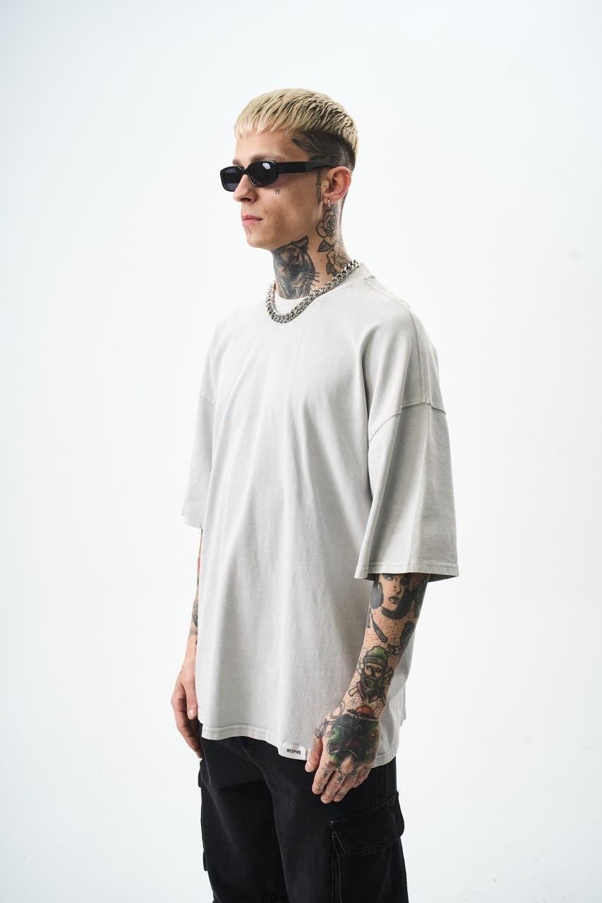 Basic Yıkamalı Oversize T-Shirt