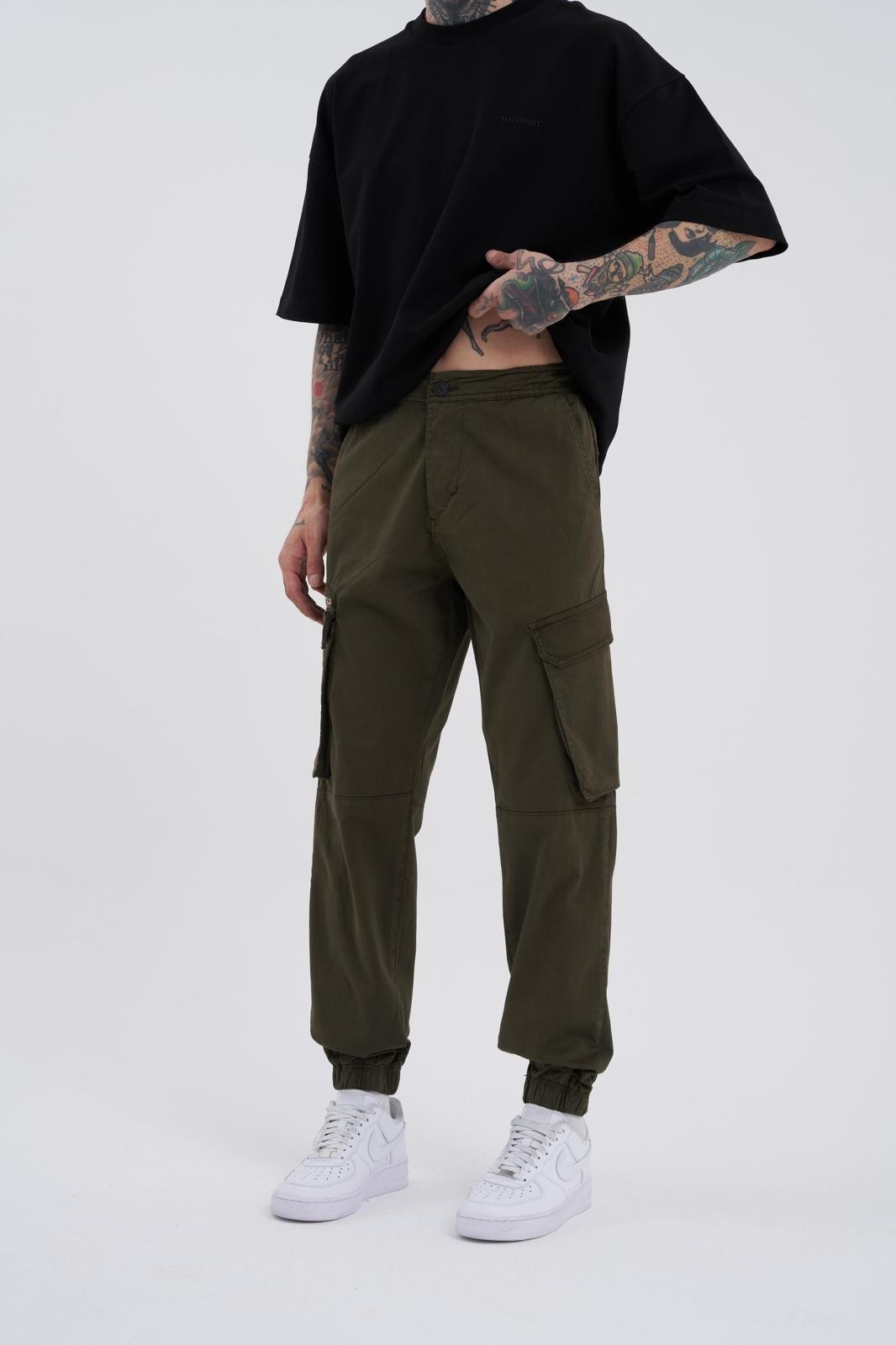 Relaxed Fit Cargo Jogger - Dark Khaki