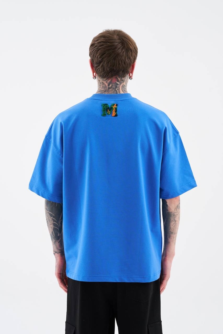Alien Embroidery Oversize Minimal T-Shirt