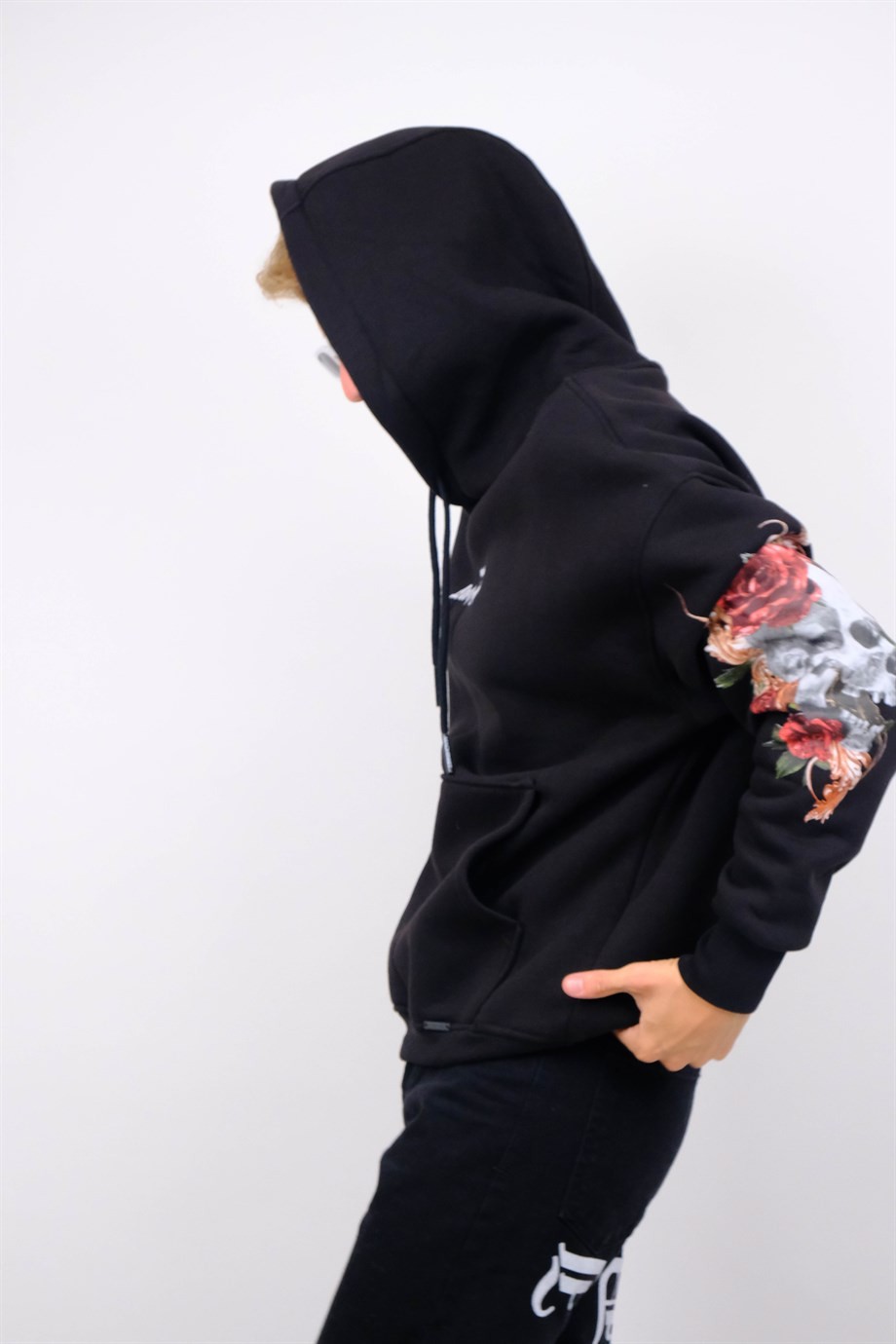 Oversize Dark Skull Hoodie Siyah