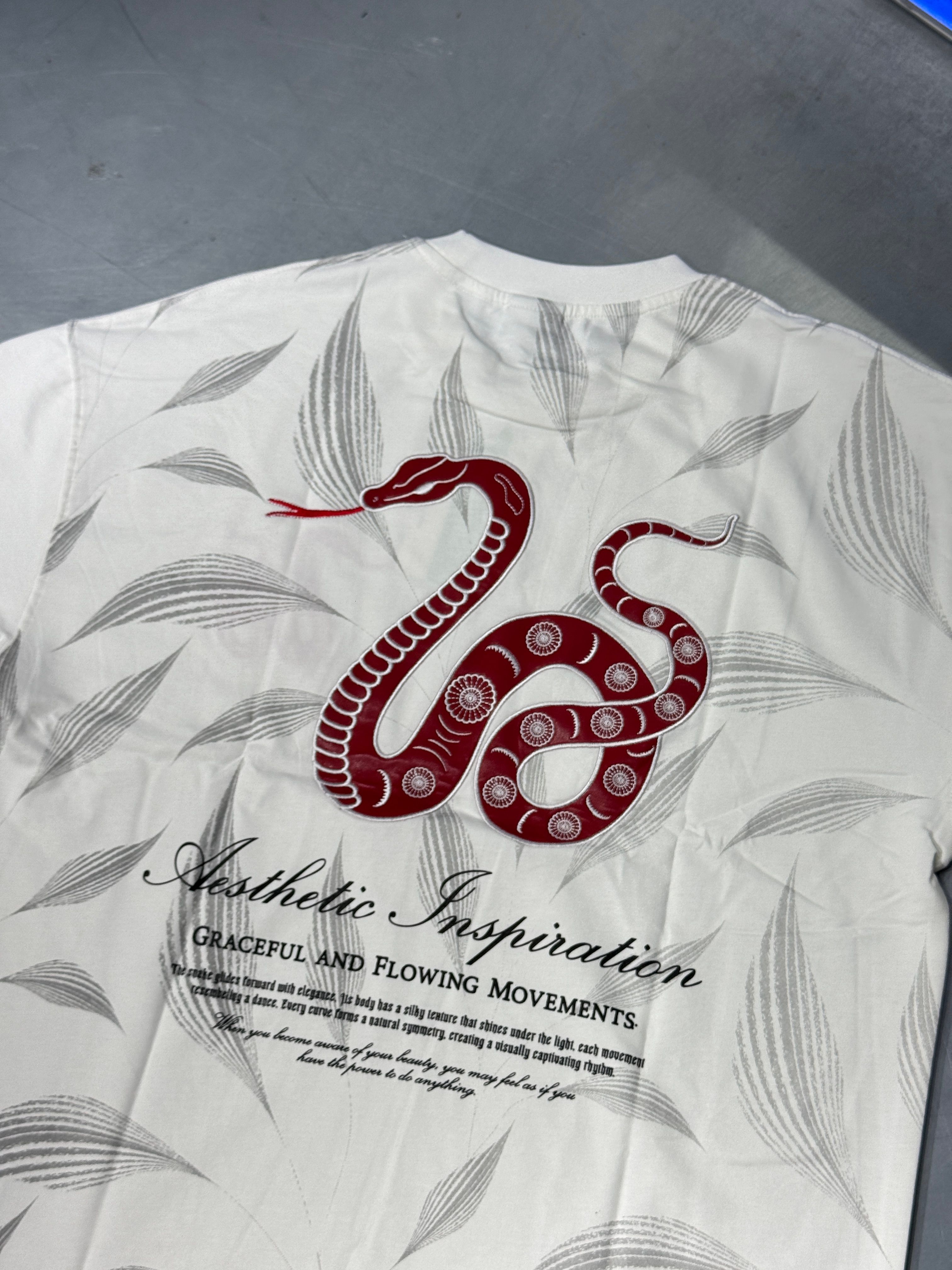Snake Aplique Embroidered Oversize T-Shirt
