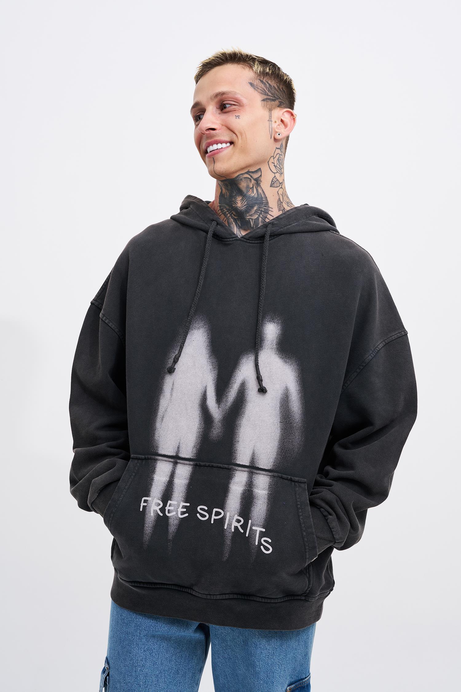 Free Sprits Oversize 3 İplik Hoodie
