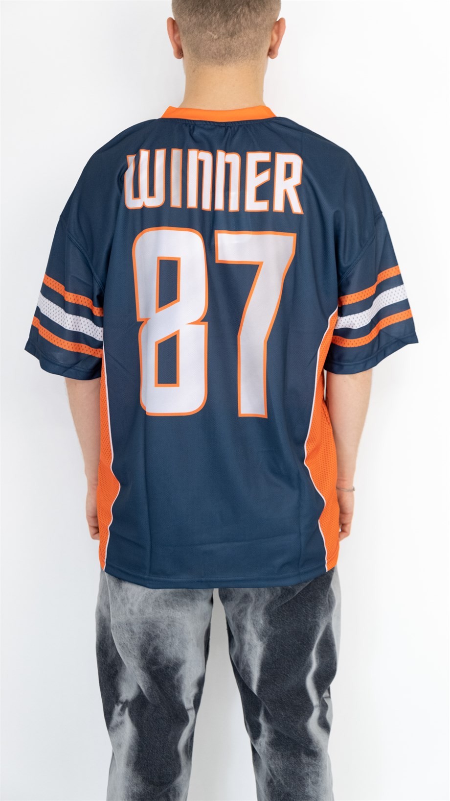 Oversize Old School Winner 87 Jersey - İNDİGO ORANJ