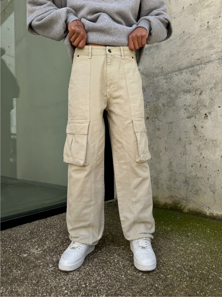 Mittal Şerit Detay Kargo Pantolon - Taş