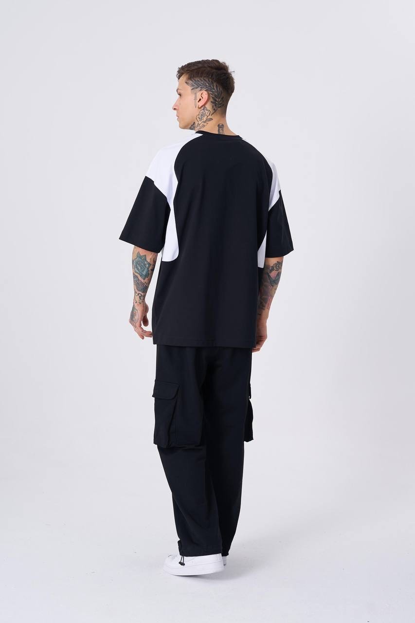 Contrast Shoulder Detaıl Oversize T-Shirt