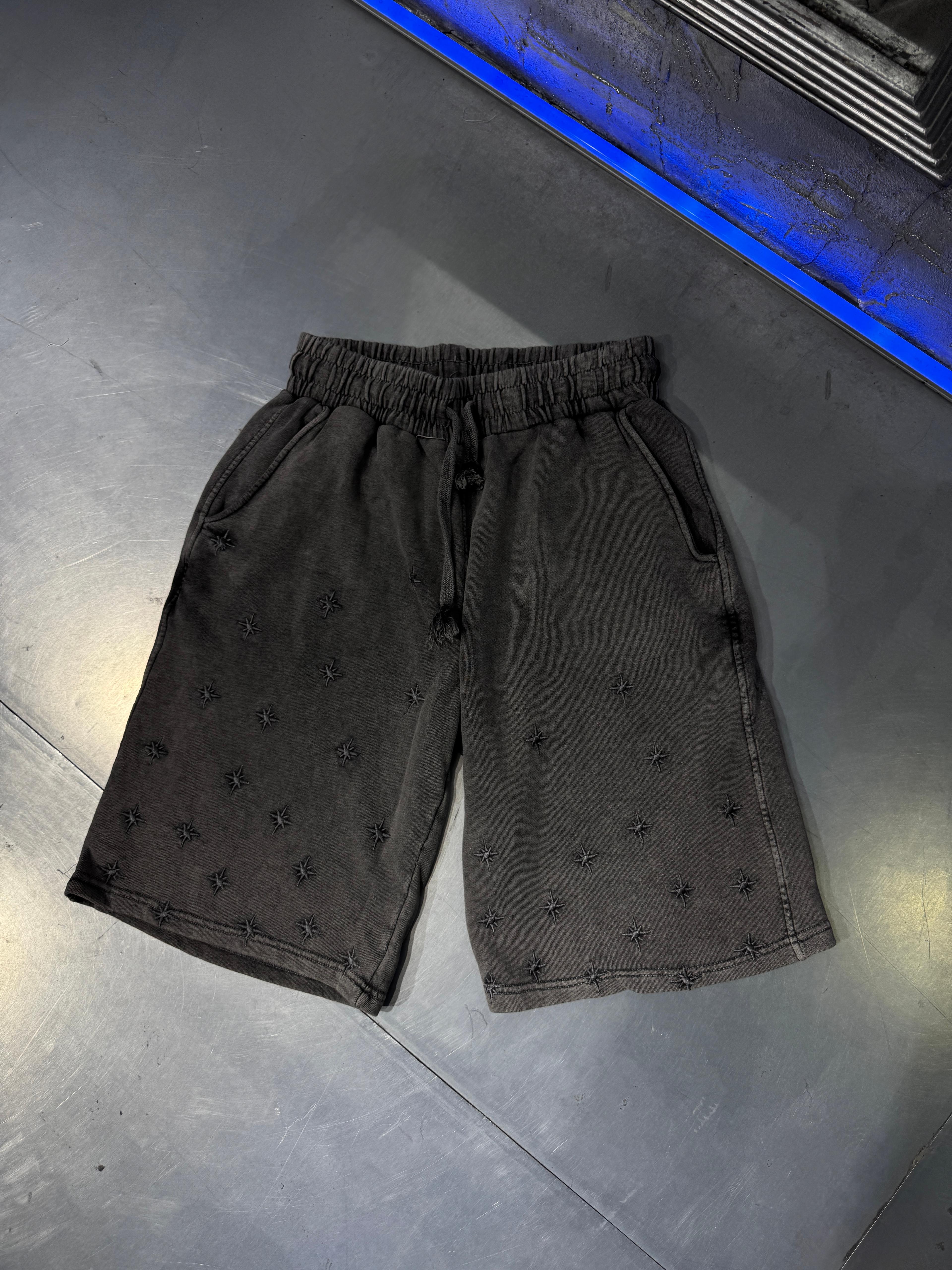 Star Burn 3 İplik Acid Wash Şort