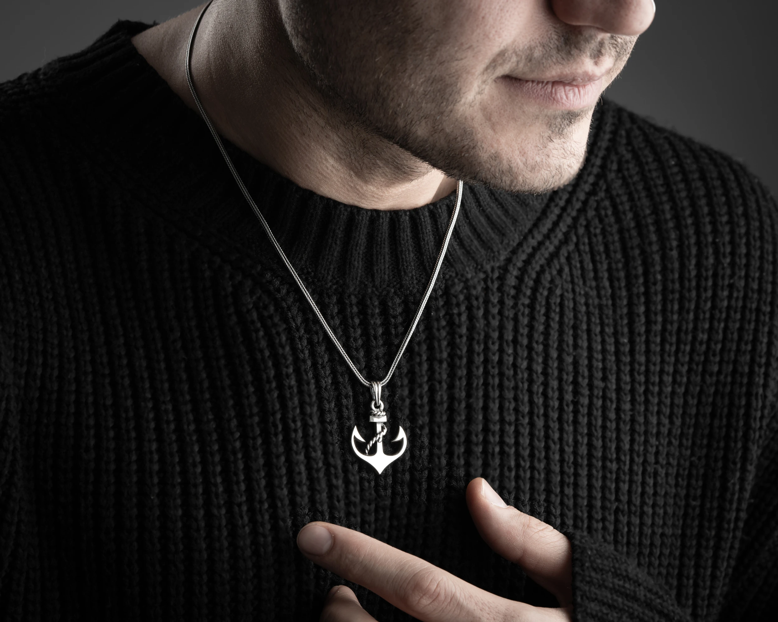 Çapa Erkek Kolye | Tilki Kuyruğu Zincirli Denizci Ruhlu Tasarım