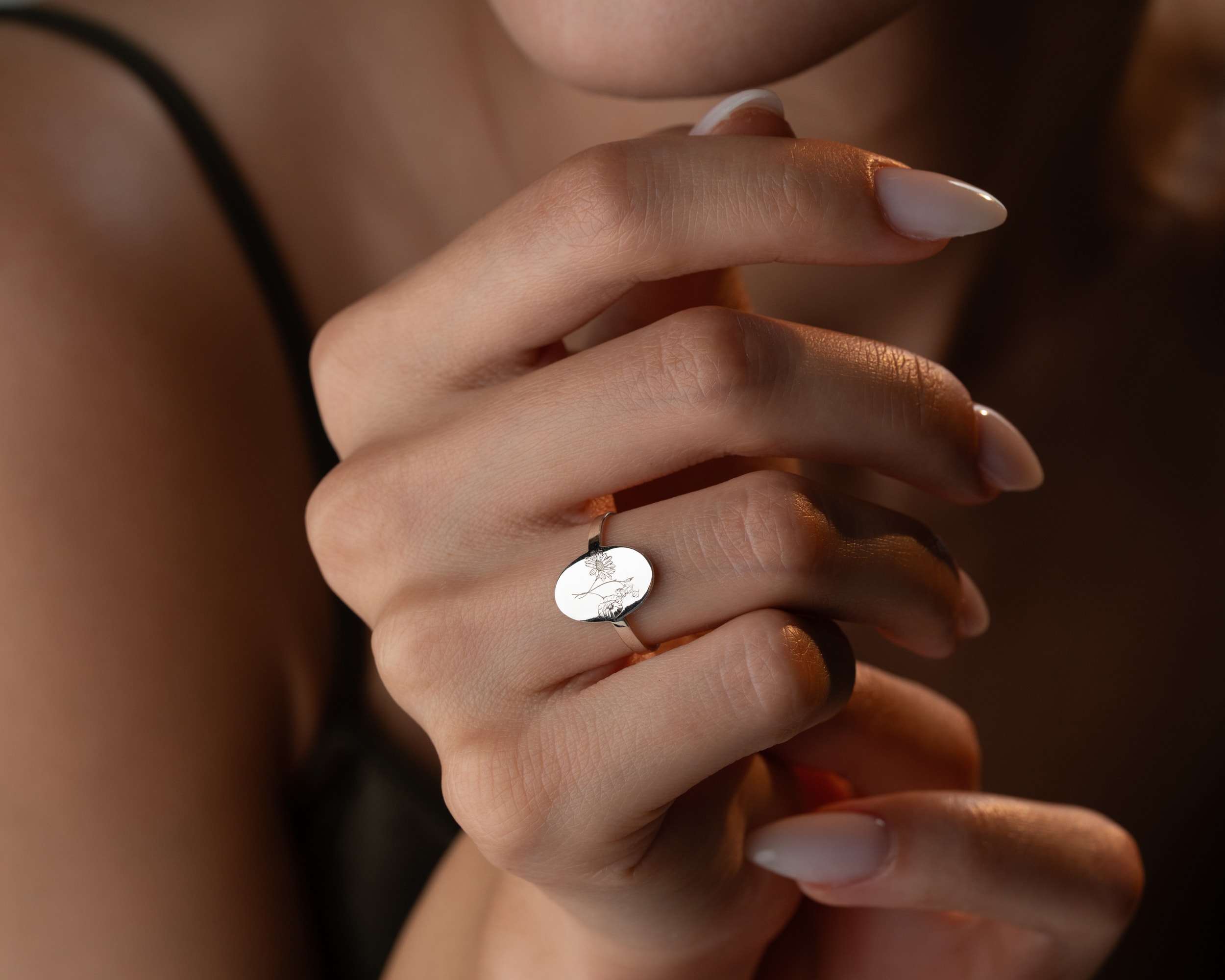 Doğum Çiçekli Aile Yüzüğü - Kişiye Özel 925 Ayar Gümüş Aile Bağı Yüzüğü | AG Gold Silver