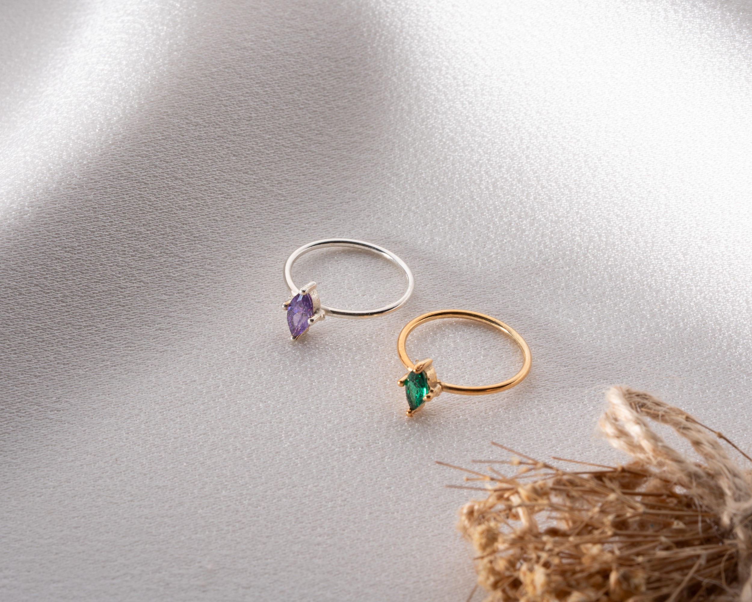 Elmas Formu - Geometrik Kesim - Doğum Taşlı Yüzük – 925 Ayar Gümüş Kişiye Özel Zarif Tasarım