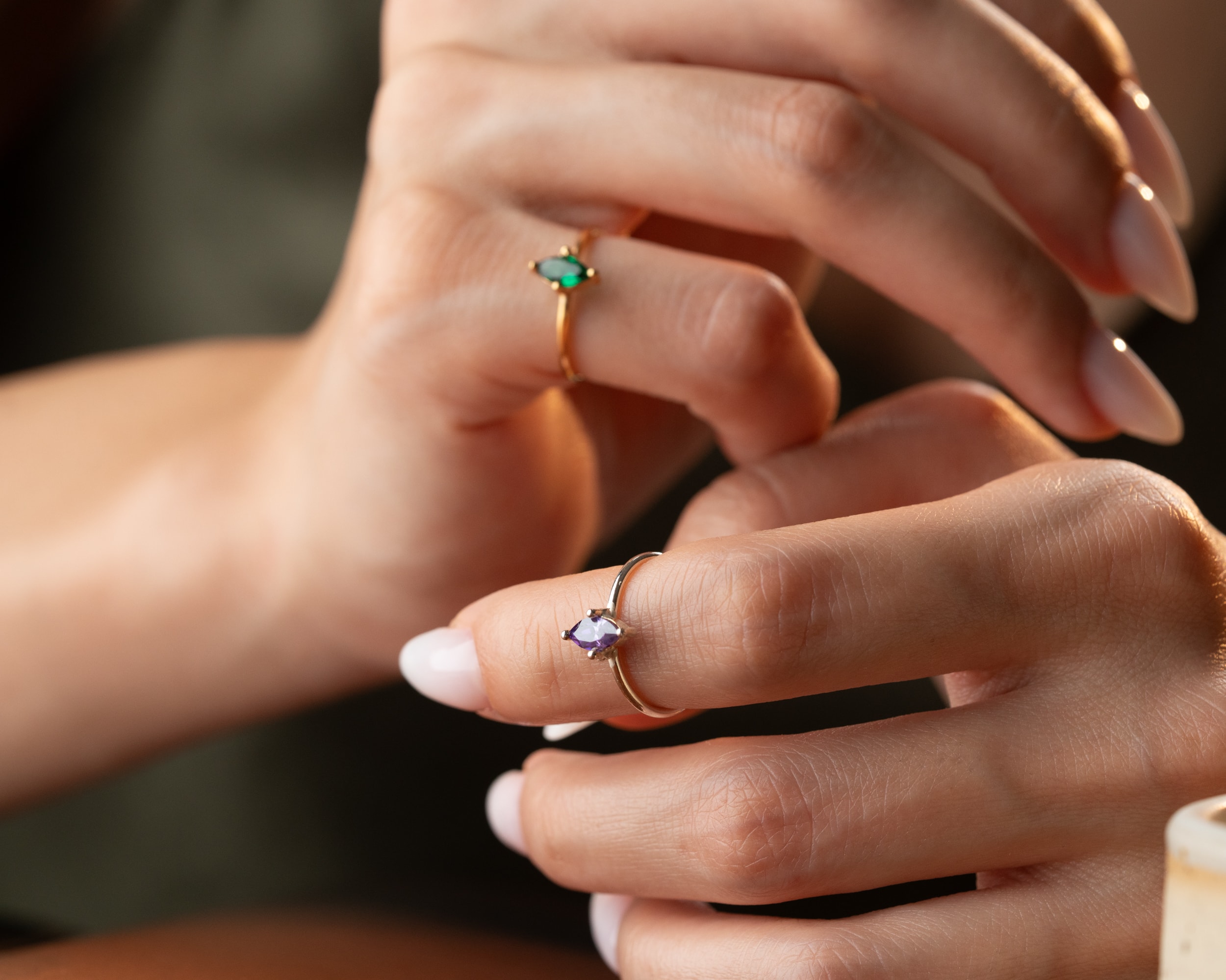 Elmas Formu - Geometrik Kesim - Doğum Taşlı Yüzük – 925 Ayar Gümüş Kişiye Özel Zarif Tasarım