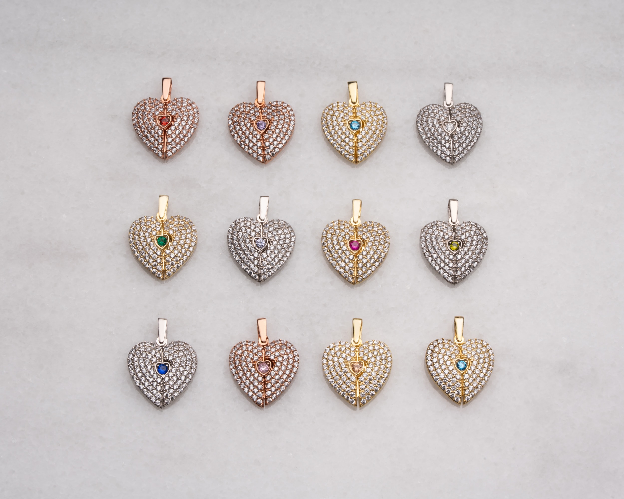 Doğum Taşlı Kalp Kolye – Açılabilir ve Gizli Mesajlı 925 Ayar Gümüş