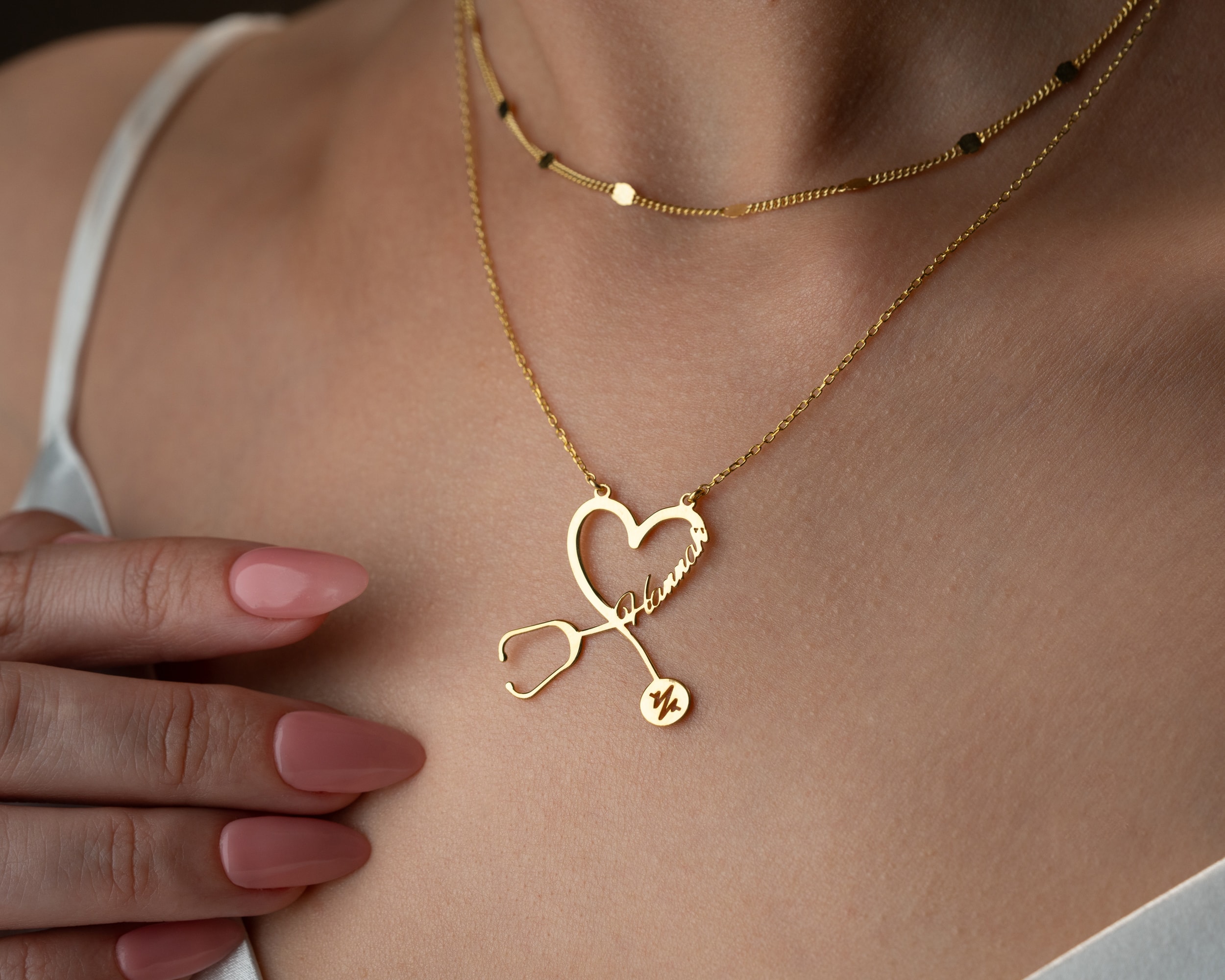 İsimli Steteskop Kolye – Doktor & Hemşirelere Özel 925 Gümüş Hediye