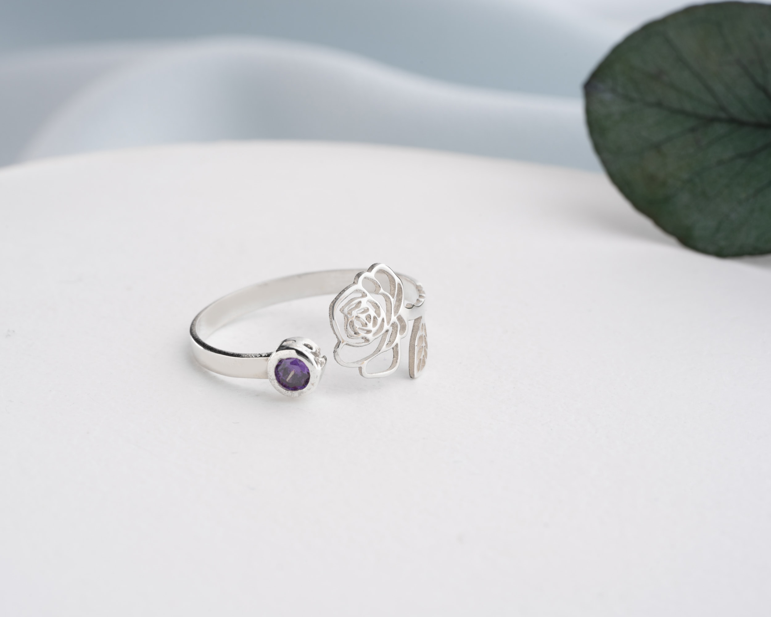 Ayarlanabilir Doğum Çiçeği Doğum Taşlı Yüzük 925 Ayar Gümüş – Kadın Takısı