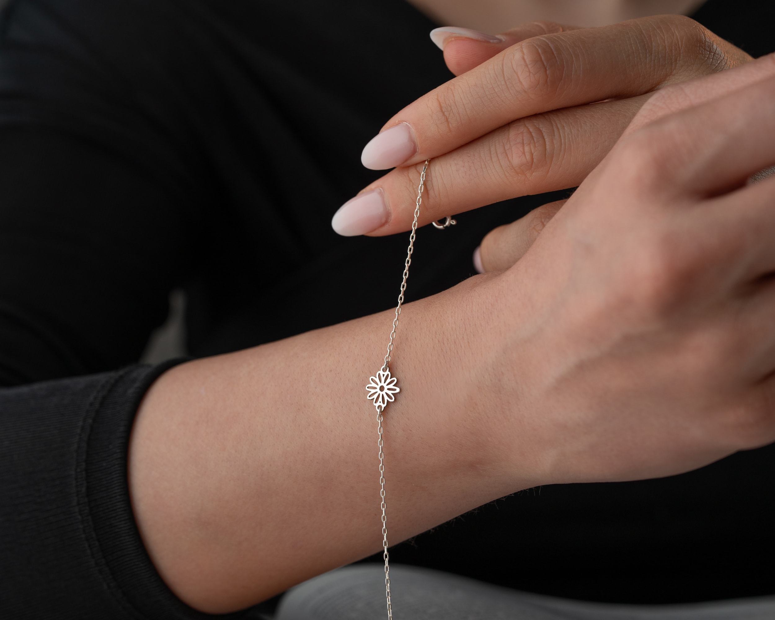 Doğum Çiçekli Bileklik – Top Zincir veya Forse Zincir Seçeneği