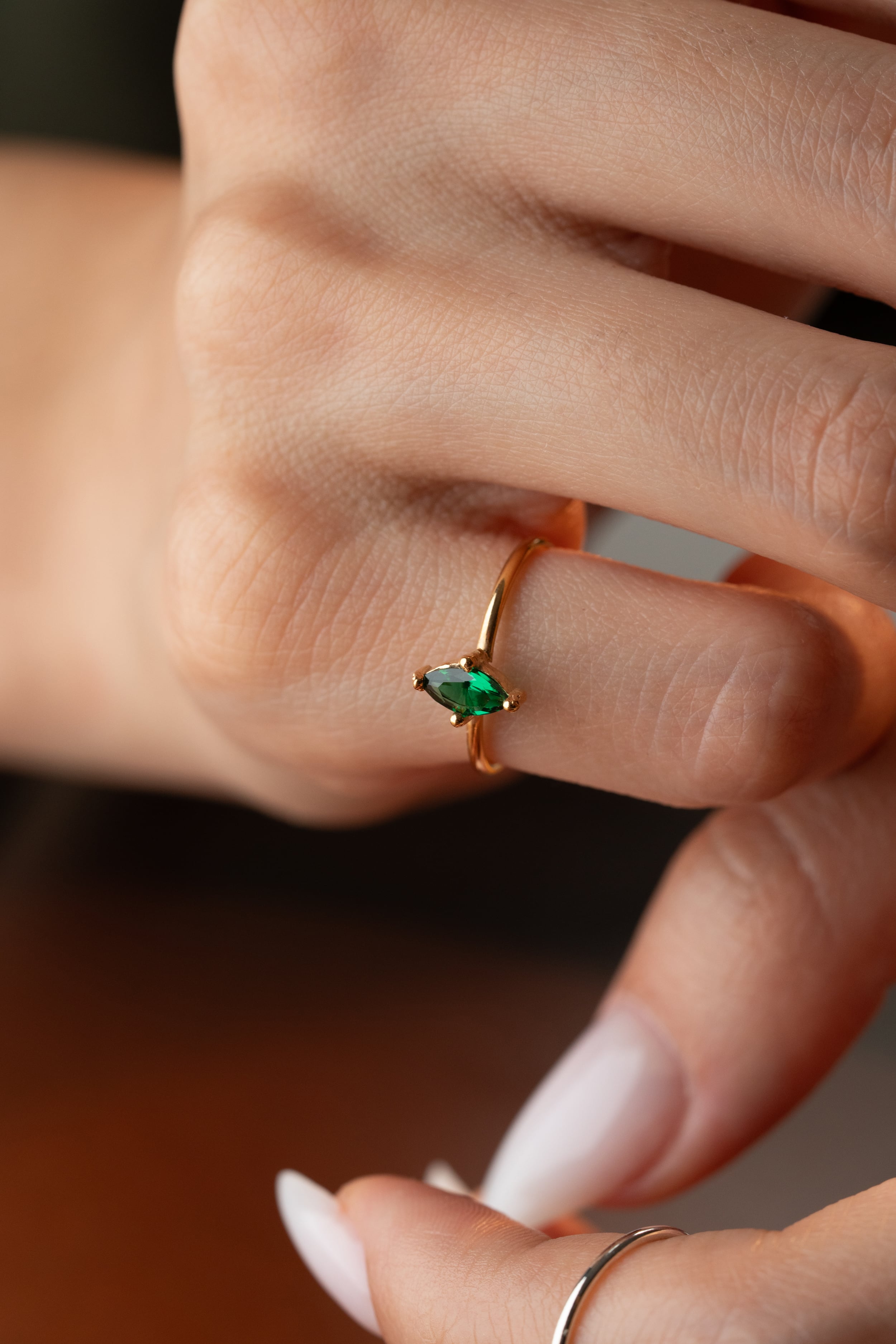 Elmas Formu - Geometrik Kesim - Doğum Taşlı Yüzük – 925 Ayar Gümüş Kişiye Özel Zarif Tasarım