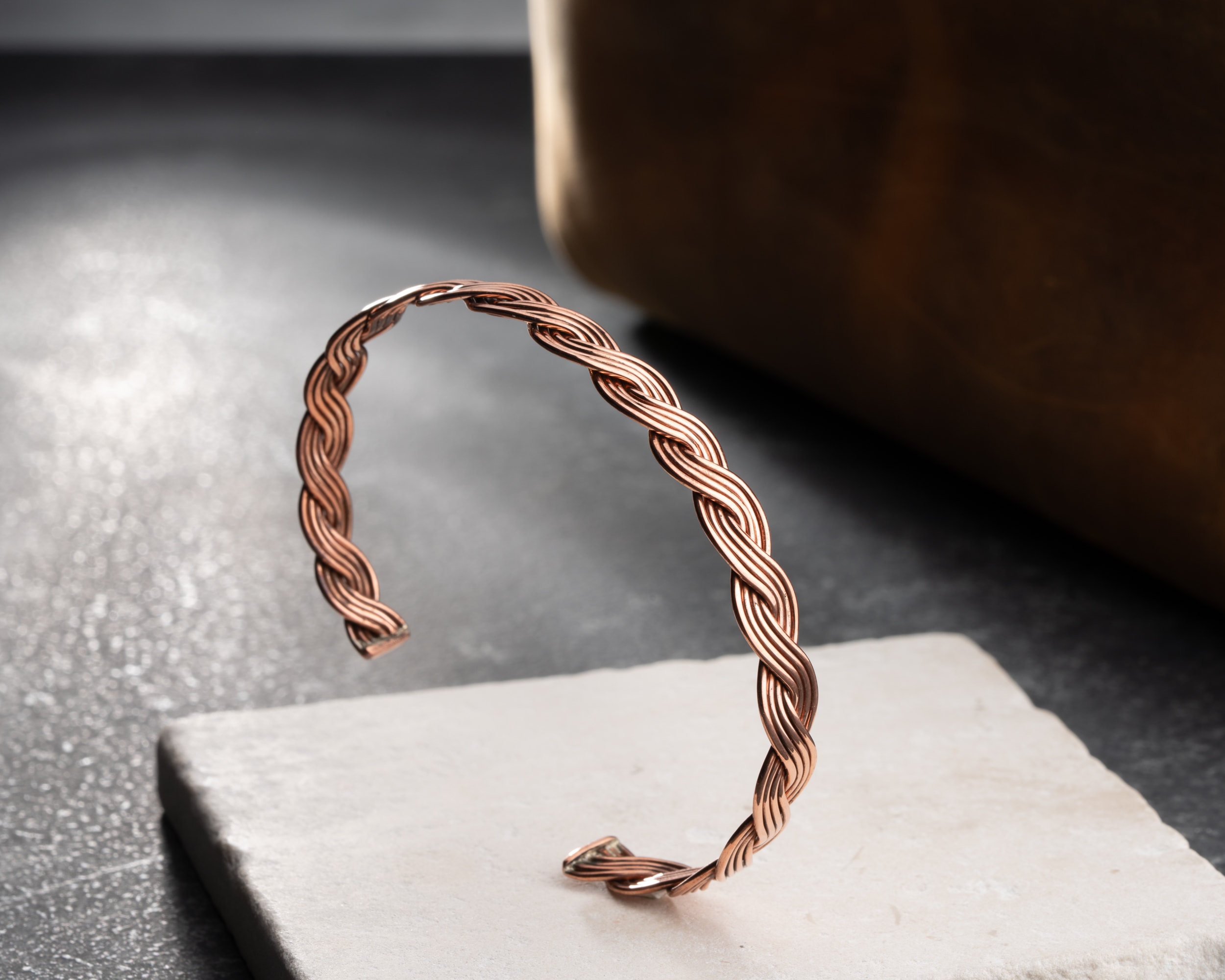 El İşçiliği Örgü Bakır Bileklik | Ayarlanabilir El Yapımı Saf Bakır Takı