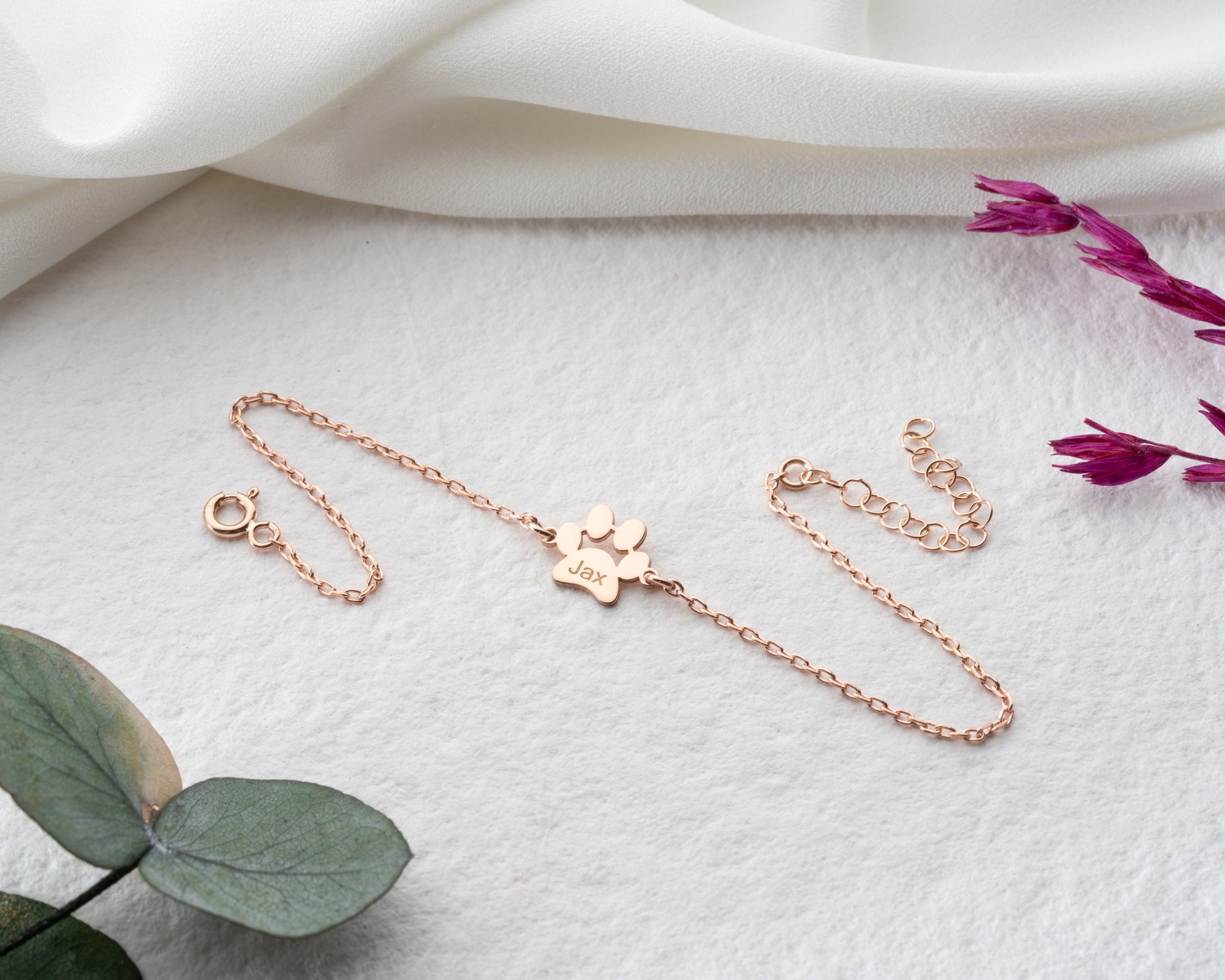 İsimli Pati Bileklik – Sevimli Dostlarınıza Özel 925 Ayar Gümüş Kişisel Tasarım